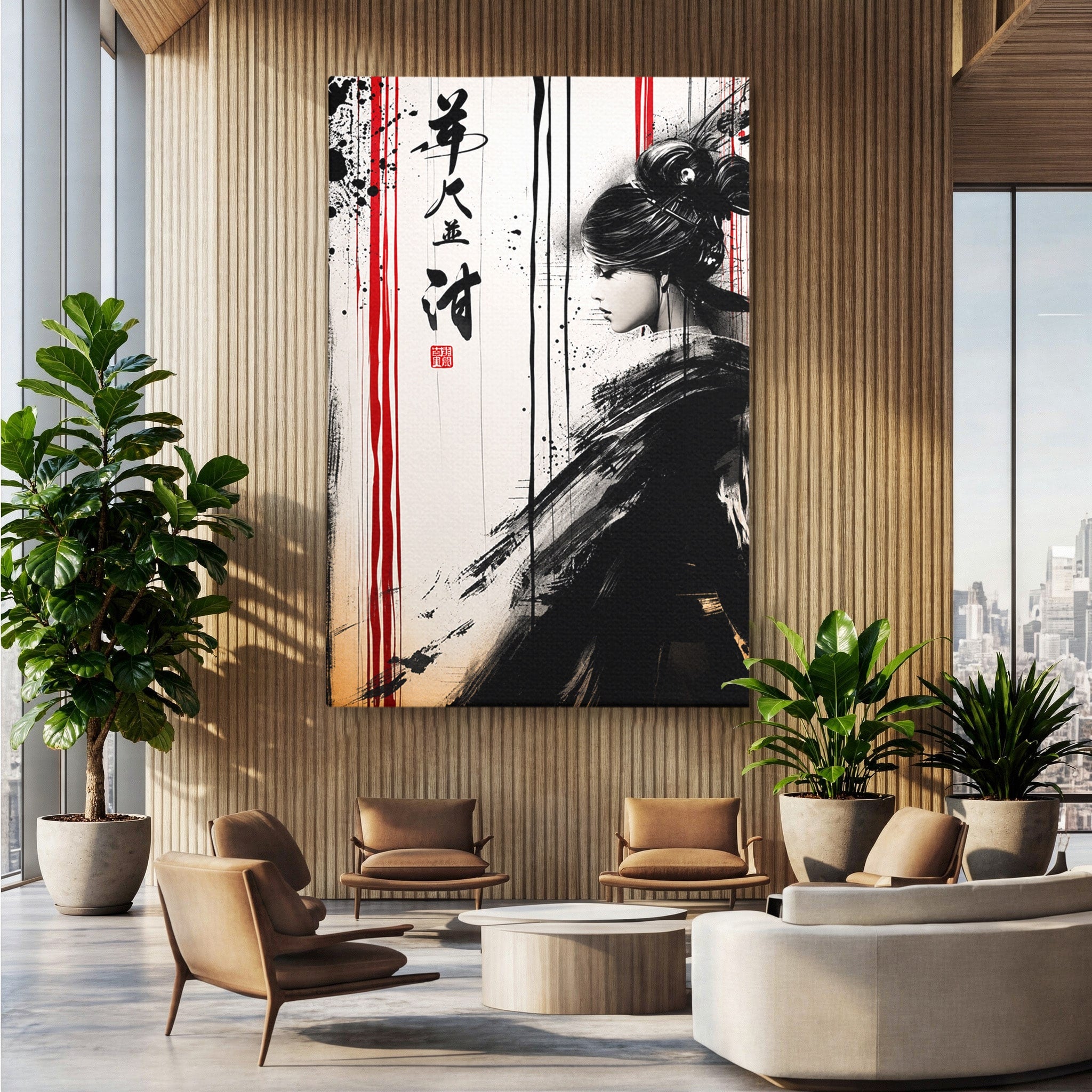 Tablou Canvas Premium LuxCanva® G1296, Portret Femeie Zen, Femeie, Zen, Portret, Arta Abstracta, Birou, Culori Vibrante