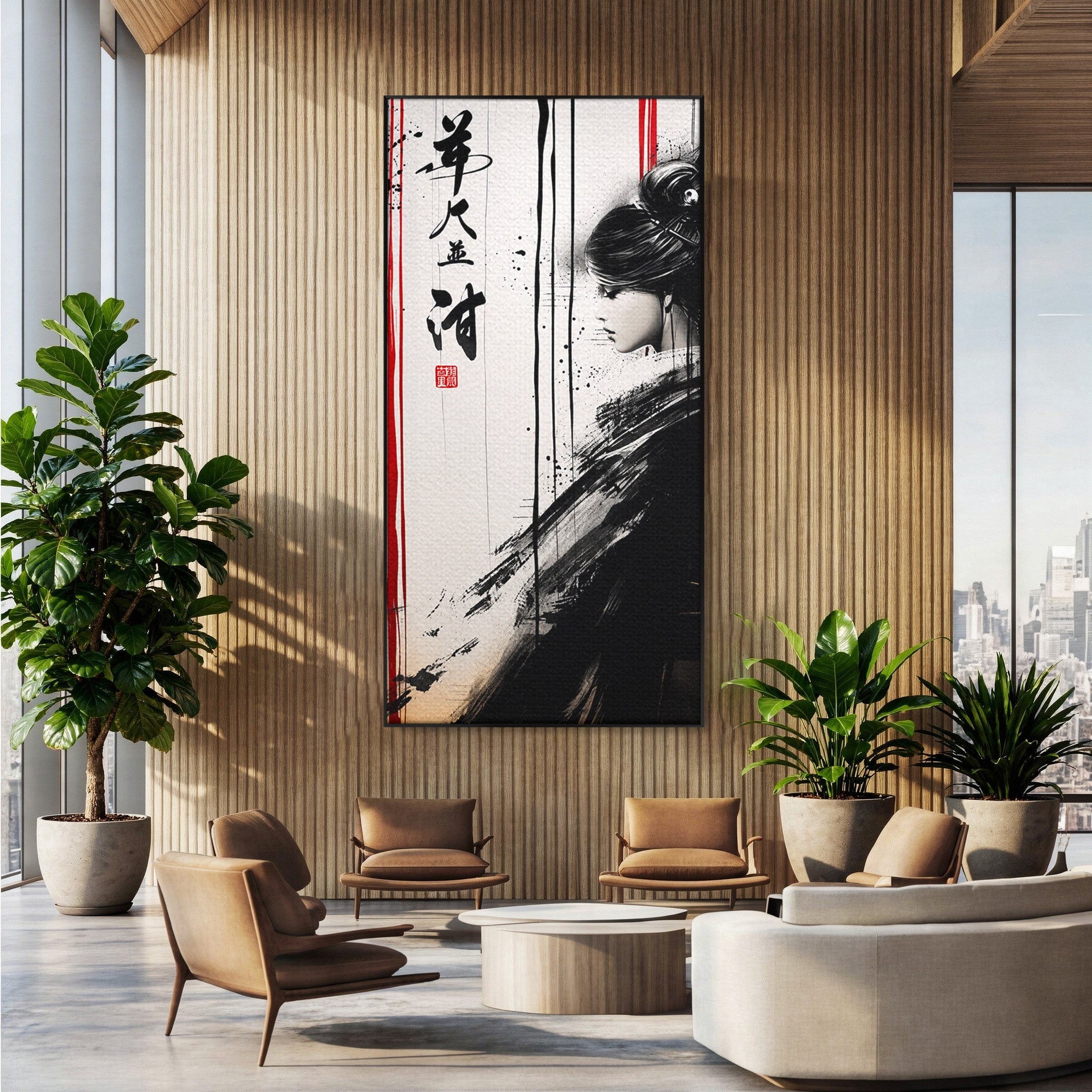 Tablou Canvas Premium LuxCanva® G1296, Portret Femeie Zen, Femeie, Zen, Portret, Arta Abstracta, Birou, Culori Vibrante