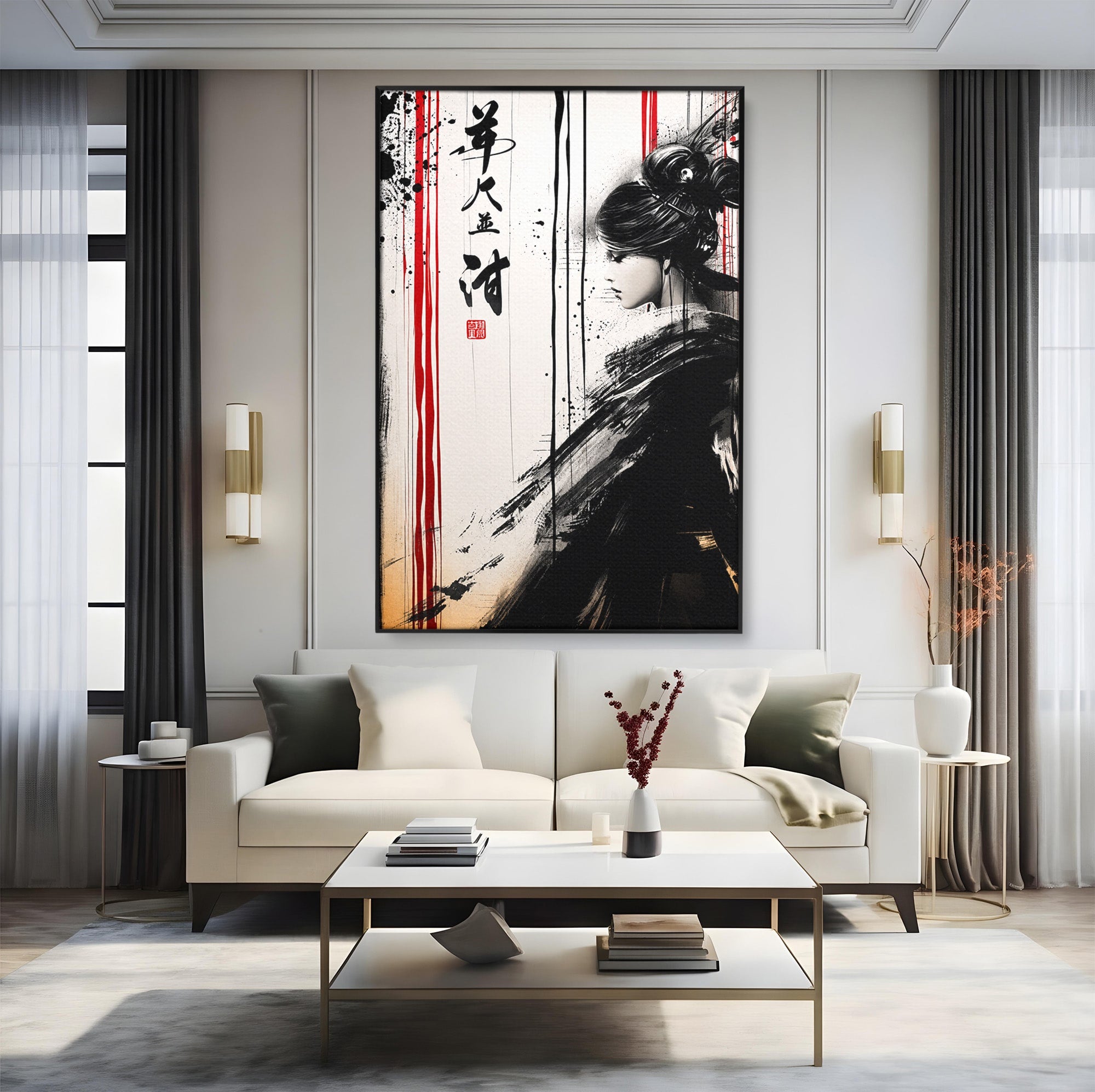Tablou Canvas Premium LuxCanva® G1296, Portret Femeie Zen, Femeie, Zen, Portret, Arta Abstracta, Birou, Culori Vibrante