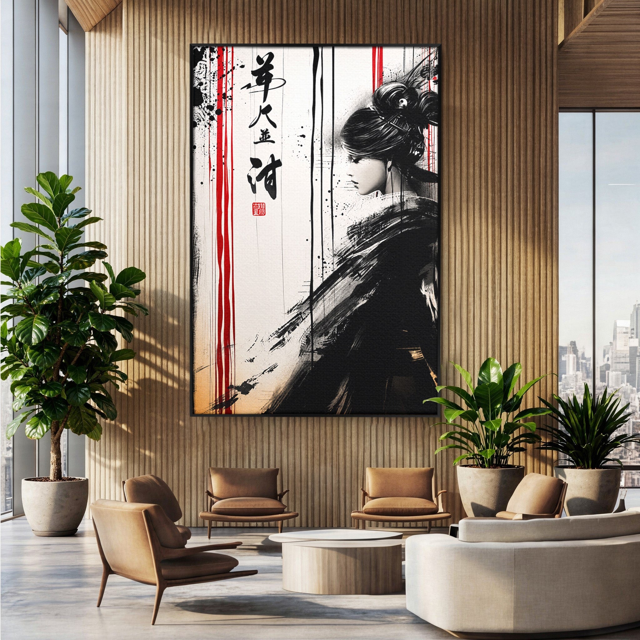 Tablou Canvas Premium LuxCanva® G1296, Portret Femeie Zen, Femeie, Zen, Portret, Arta Abstracta, Birou, Culori Vibrante