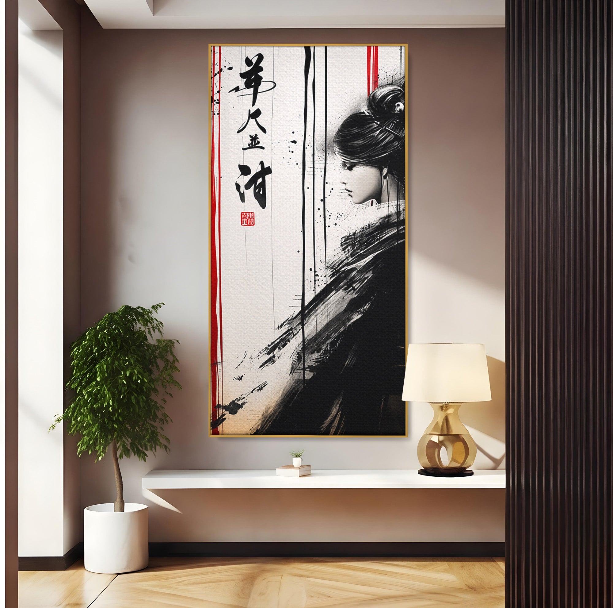 Tablou Canvas Premium LuxCanva® G1296, Portret Femeie Zen, Femeie, Zen, Portret, Arta Abstracta, Birou, Culori Vibrante