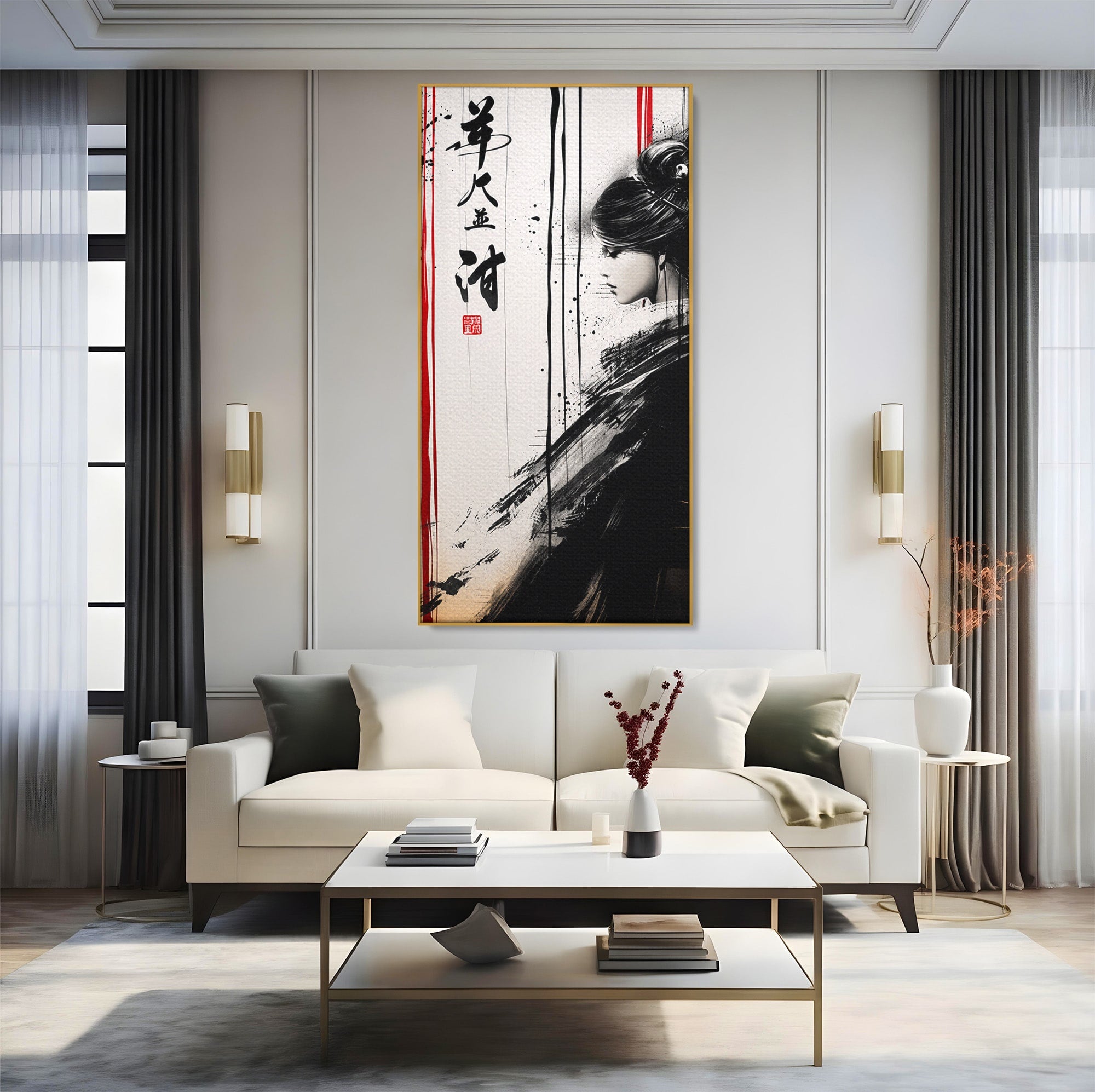 Tablou Canvas Premium LuxCanva® G1296, Portret Femeie Zen, Femeie, Zen, Portret, Arta Abstracta, Birou, Culori Vibrante