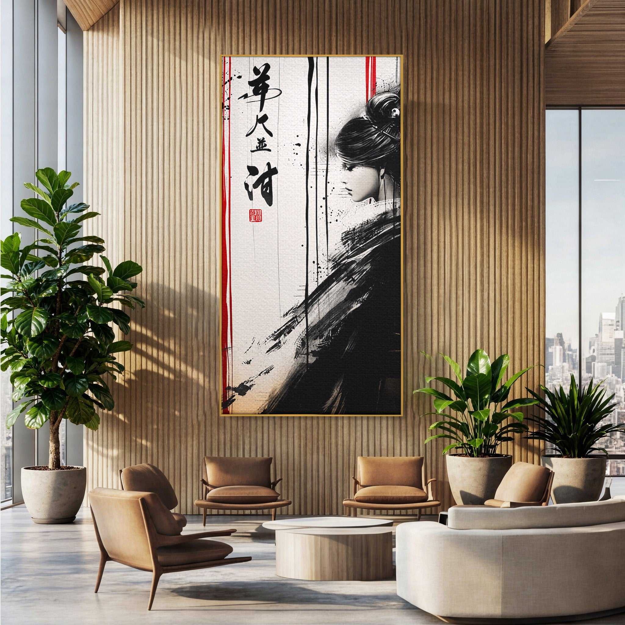 Tablou Canvas Premium LuxCanva® G1296, Portret Femeie Zen, Femeie, Zen, Portret, Arta Abstracta, Birou, Culori Vibrante