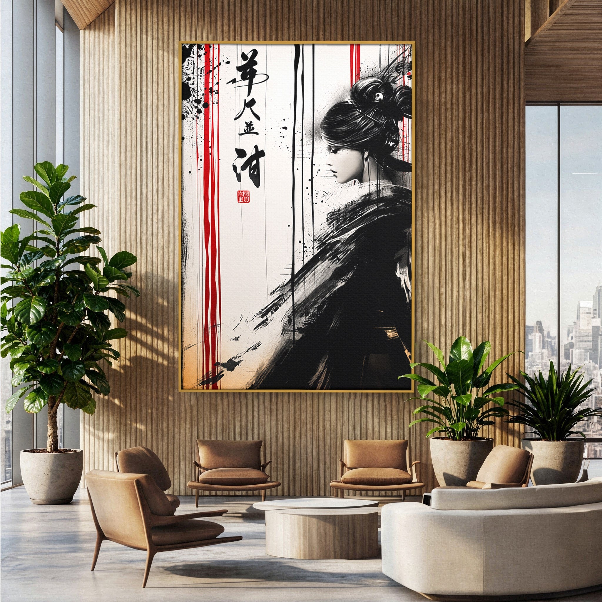 Tablou Canvas Premium LuxCanva® G1296, Portret Femeie Zen, Femeie, Zen, Portret, Arta Abstracta, Birou, Culori Vibrante