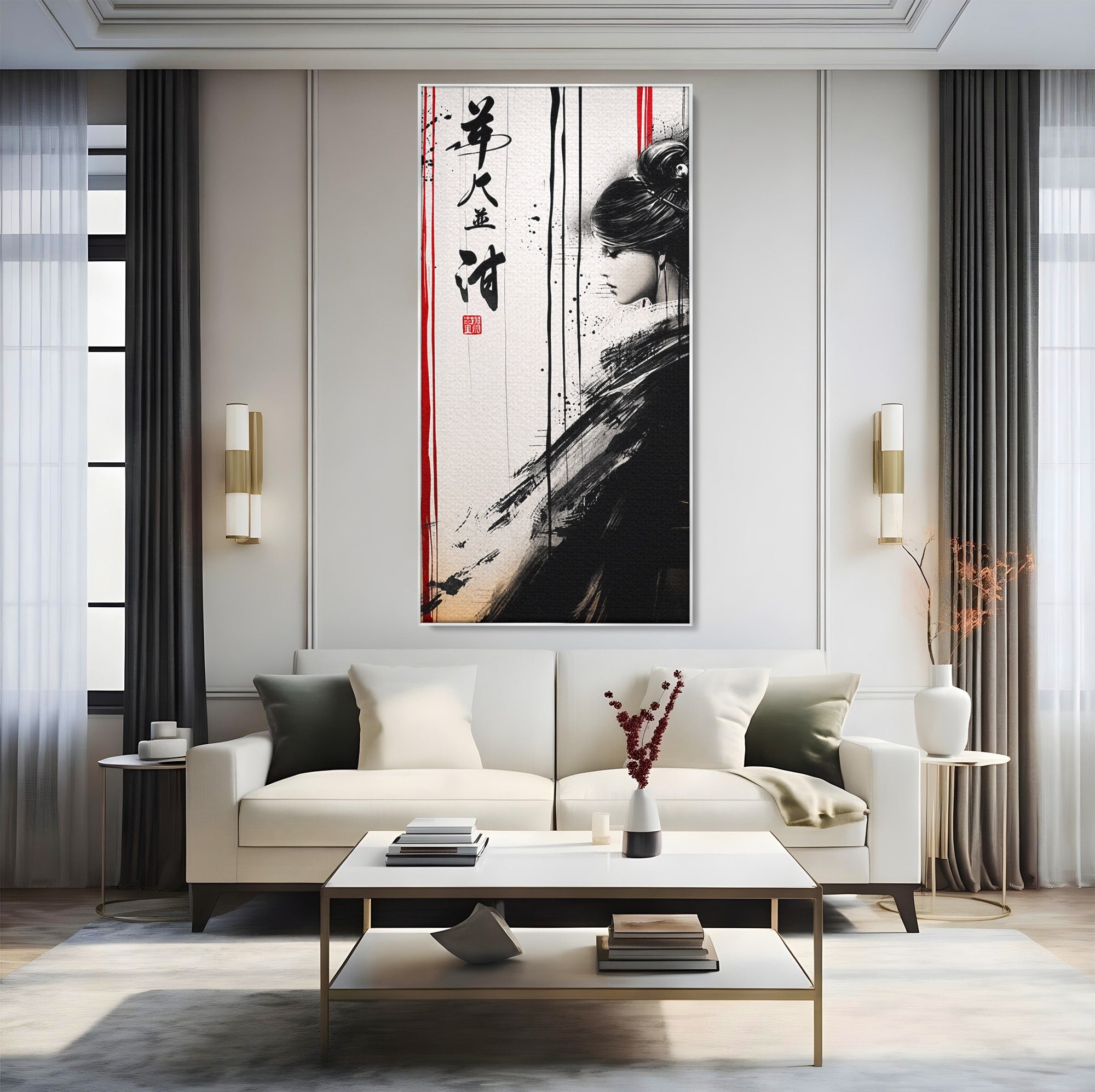 Tablou Canvas Premium LuxCanva® G1296, Portret Femeie Zen, Femeie, Zen, Portret, Arta Abstracta, Birou, Culori Vibrante