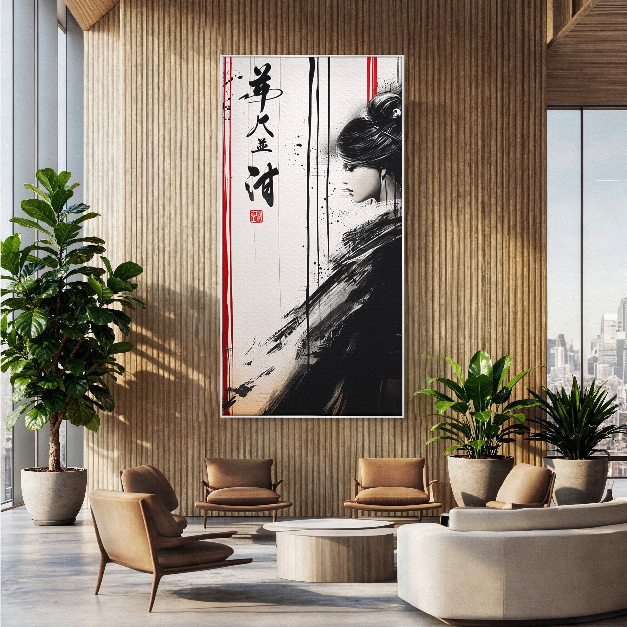 Tablou Canvas Premium LuxCanva® G1296, Portret Femeie Zen, Femeie, Zen, Portret, Arta Abstracta, Birou, Culori Vibrante