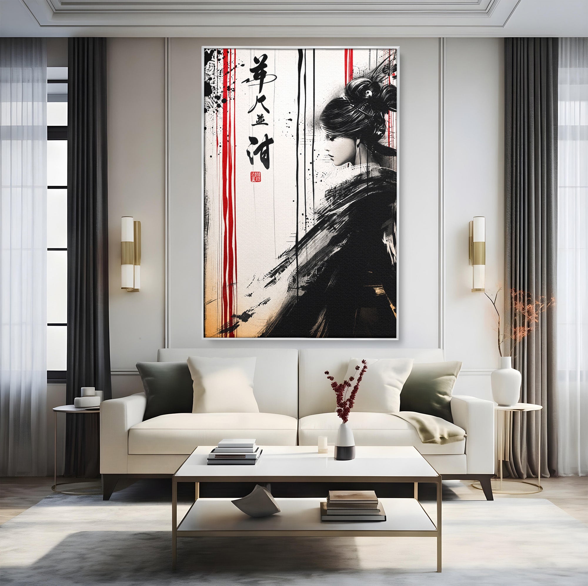 Tablou Canvas Premium LuxCanva® G1296, Portret Femeie Zen, Femeie, Zen, Portret, Arta Abstracta, Birou, Culori Vibrante