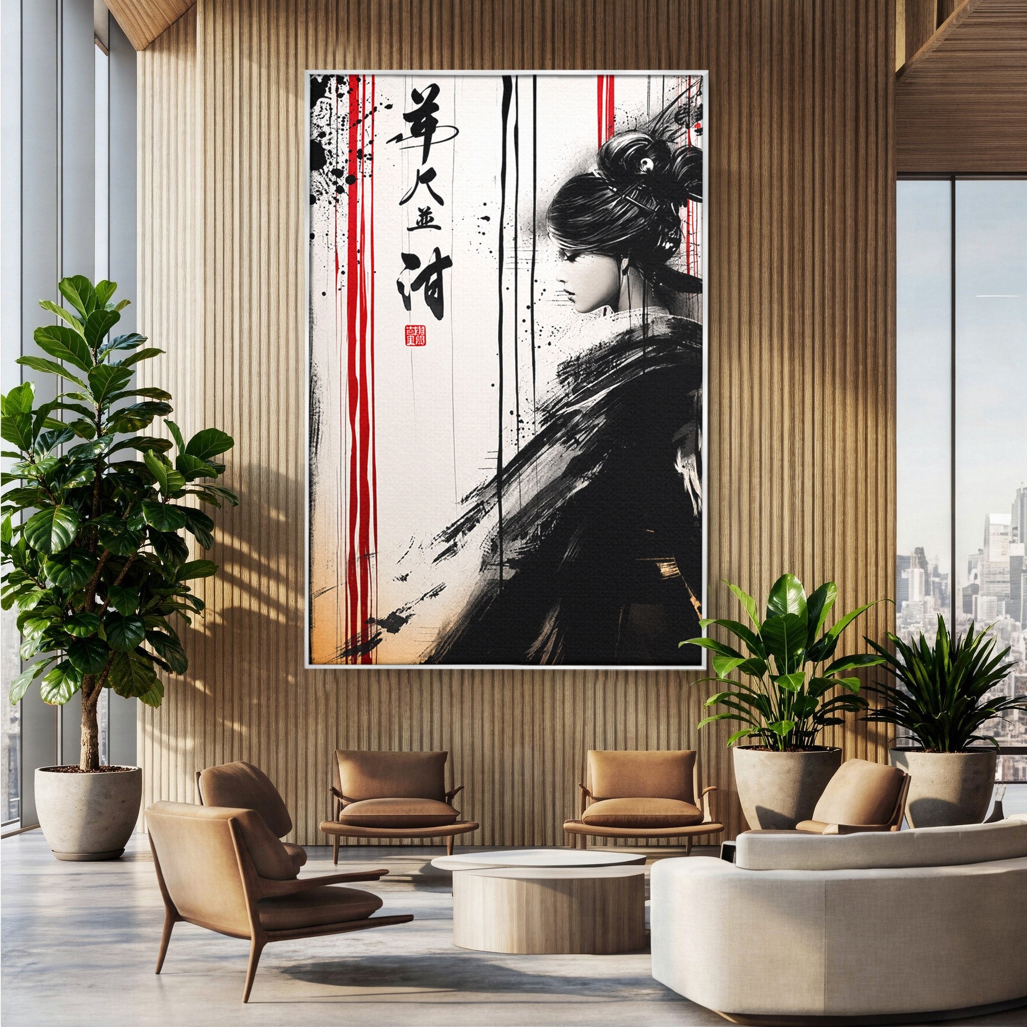Tablou Canvas Premium LuxCanva® G1296, Portret Femeie Zen, Femeie, Zen, Portret, Arta Abstracta, Birou, Culori Vibrante