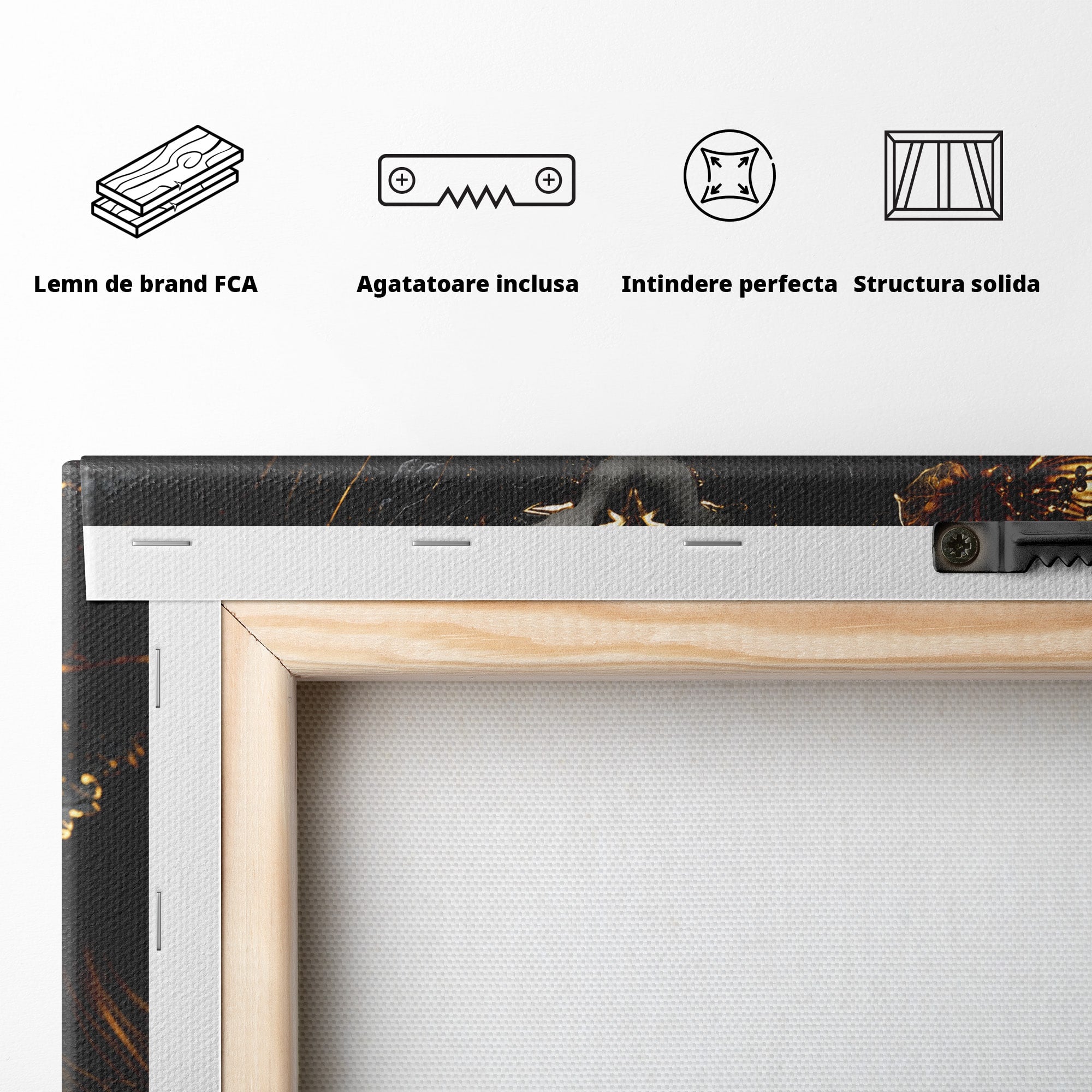 Tablou Canvas Premium LuxCanva® G1298, Misterul Auriu, Portret, Mister, Eleganta, Dormitor, Living, Culori Vibrante
