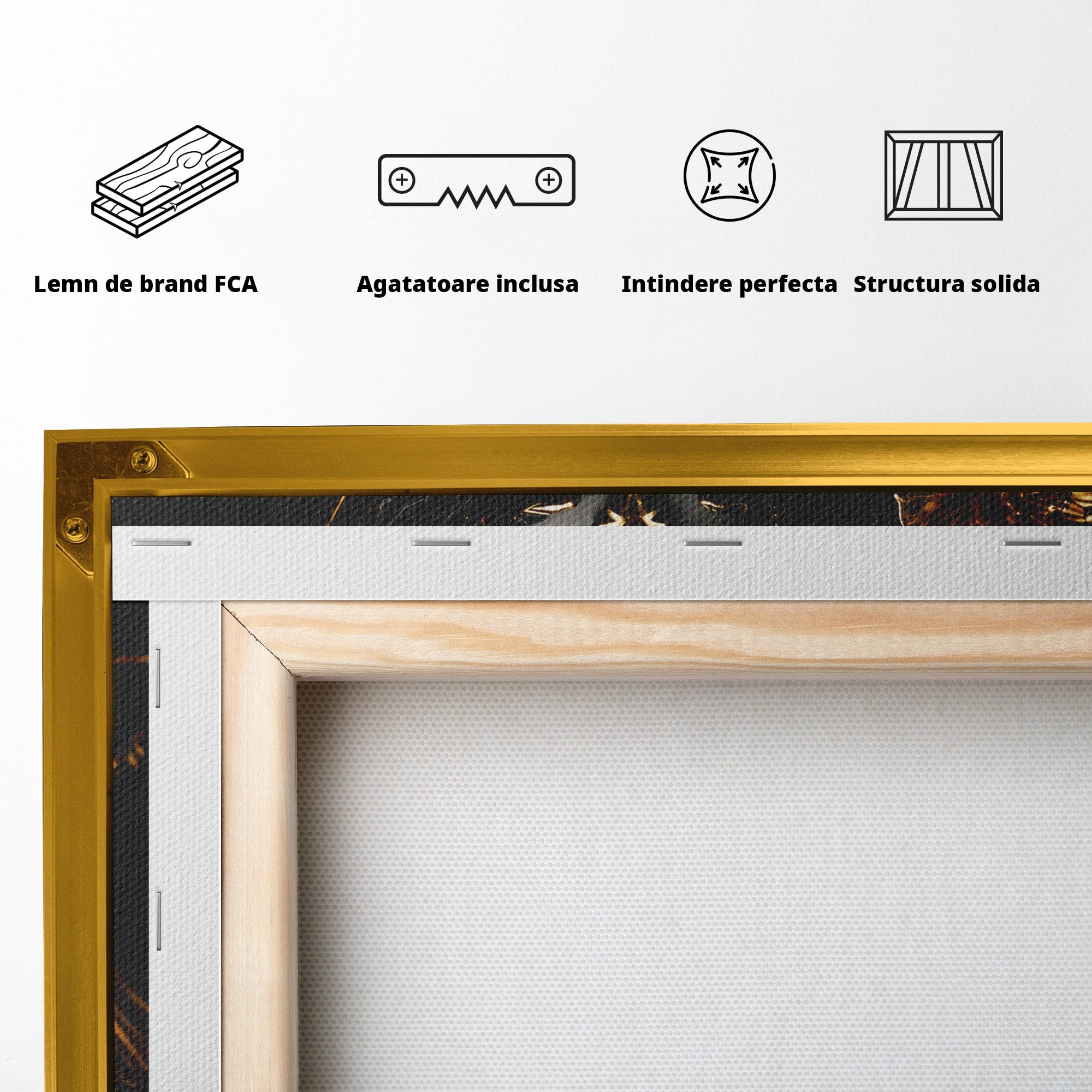 Tablou Canvas Premium LuxCanva® G1298, Misterul Auriu, Portret, Mister, Eleganta, Dormitor, Living, Culori Vibrante