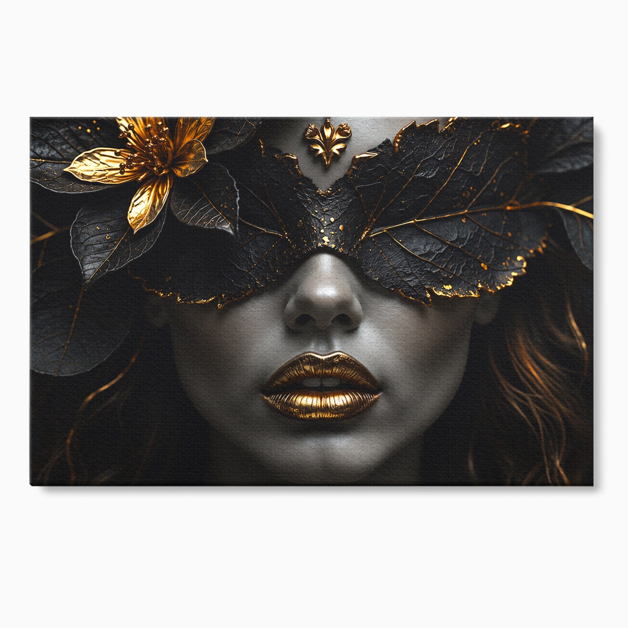 Tablou Canvas Premium LuxCanva® G1298, Misterul Auriu, Portret, Mister, Eleganta, Dormitor, Living, Culori Vibrante