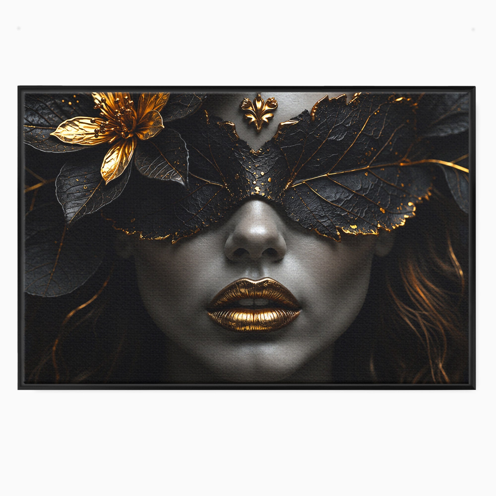 Tablou Canvas Premium LuxCanva® G1298, Misterul Auriu, Portret, Mister, Eleganta, Dormitor, Living, Culori Vibrante