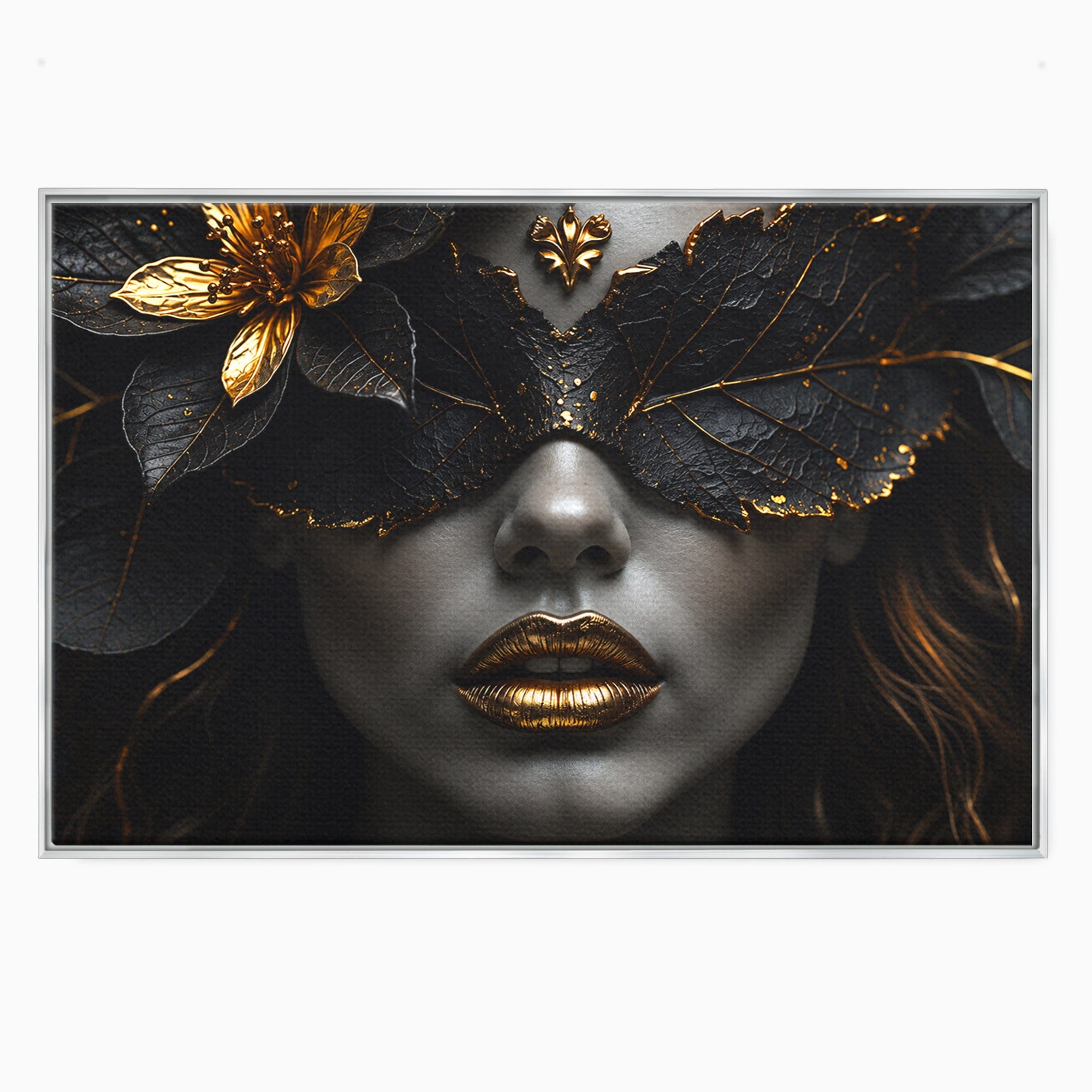 Tablou Canvas Premium LuxCanva® G1298, Misterul Auriu, Portret, Mister, Eleganta, Dormitor, Living, Culori Vibrante