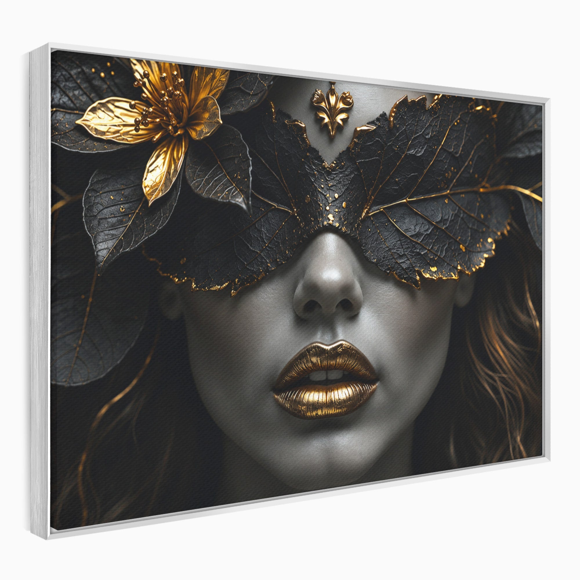 Tablou Canvas Premium LuxCanva® G1298, Misterul Auriu, Portret, Mister, Eleganta, Dormitor, Living, Culori Vibrante