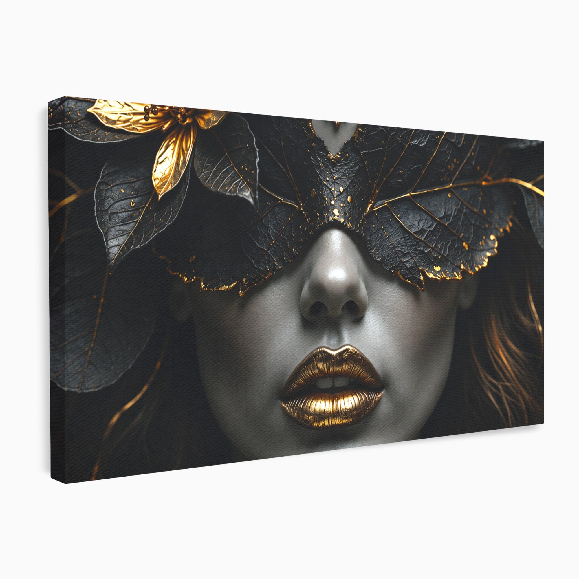 Tablou Canvas Premium LuxCanva® G1298, Misterul Auriu, Portret, Mister, Eleganta, Dormitor, Living, Culori Vibrante