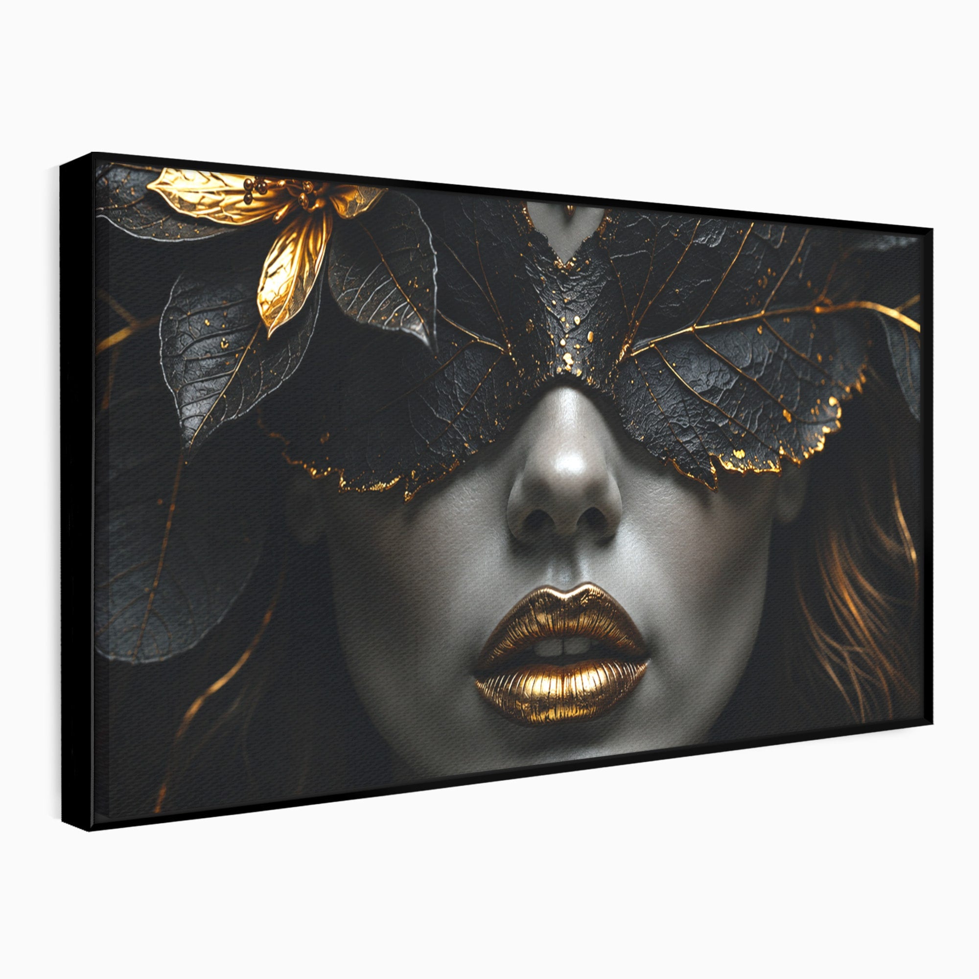 Tablou Canvas Premium LuxCanva® G1298, Misterul Auriu, Portret, Mister, Eleganta, Dormitor, Living, Culori Vibrante
