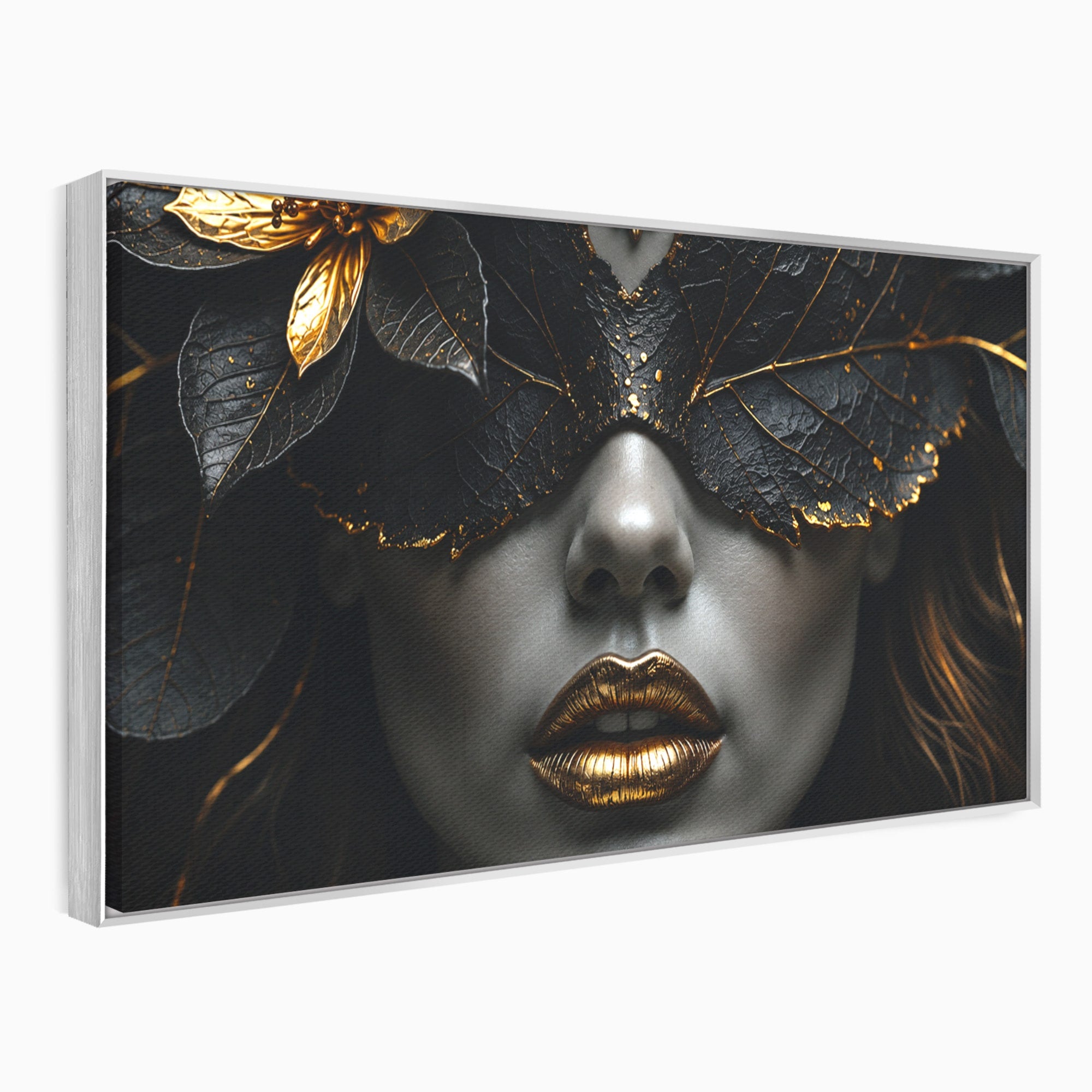 Tablou Canvas Premium LuxCanva® G1298, Misterul Auriu, Portret, Mister, Eleganta, Dormitor, Living, Culori Vibrante