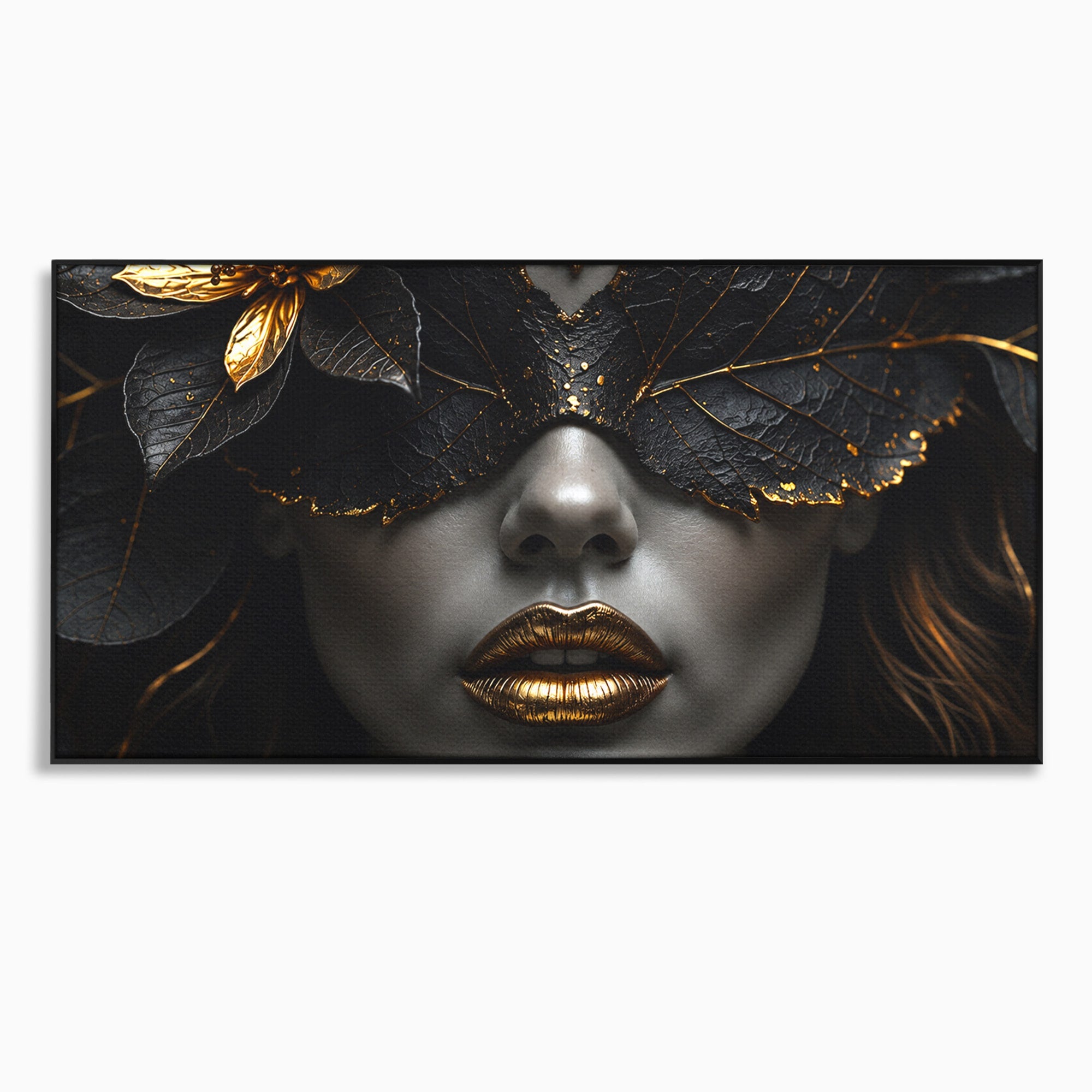 Tablou Canvas Premium LuxCanva® G1298, Misterul Auriu, Portret, Mister, Eleganta, Dormitor, Living, Culori Vibrante