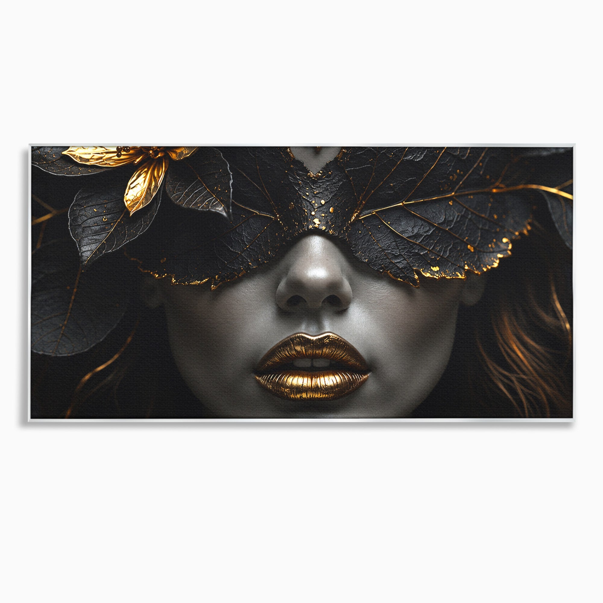 Tablou Canvas Premium LuxCanva® G1298, Misterul Auriu, Portret, Mister, Eleganta, Dormitor, Living, Culori Vibrante