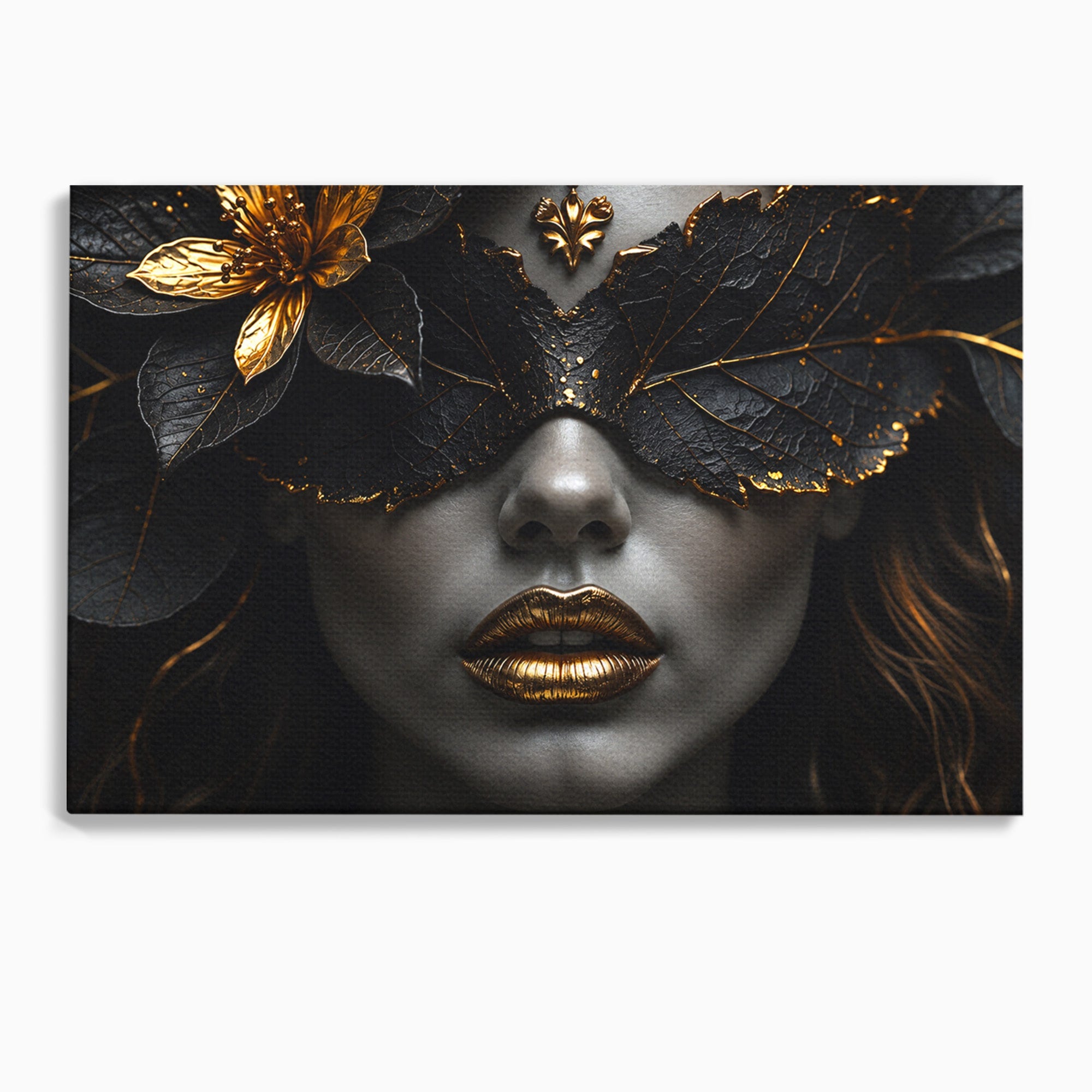 Tablou Canvas Premium LuxCanva® G1298, Misterul Auriu, Portret, Mister, Eleganta, Dormitor, Living, Culori Vibrante