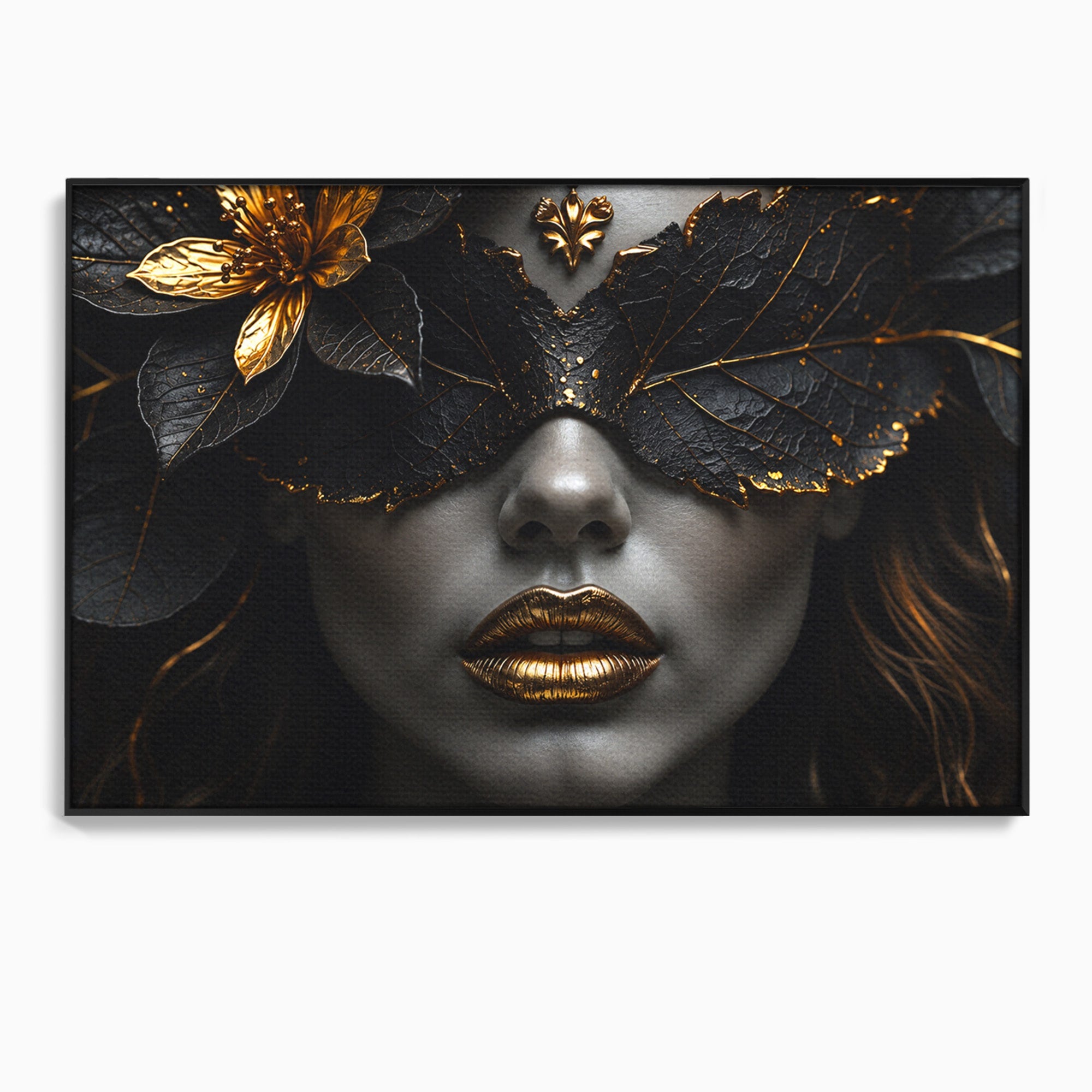 Tablou Canvas Premium LuxCanva® G1298, Misterul Auriu, Portret, Mister, Eleganta, Dormitor, Living, Culori Vibrante