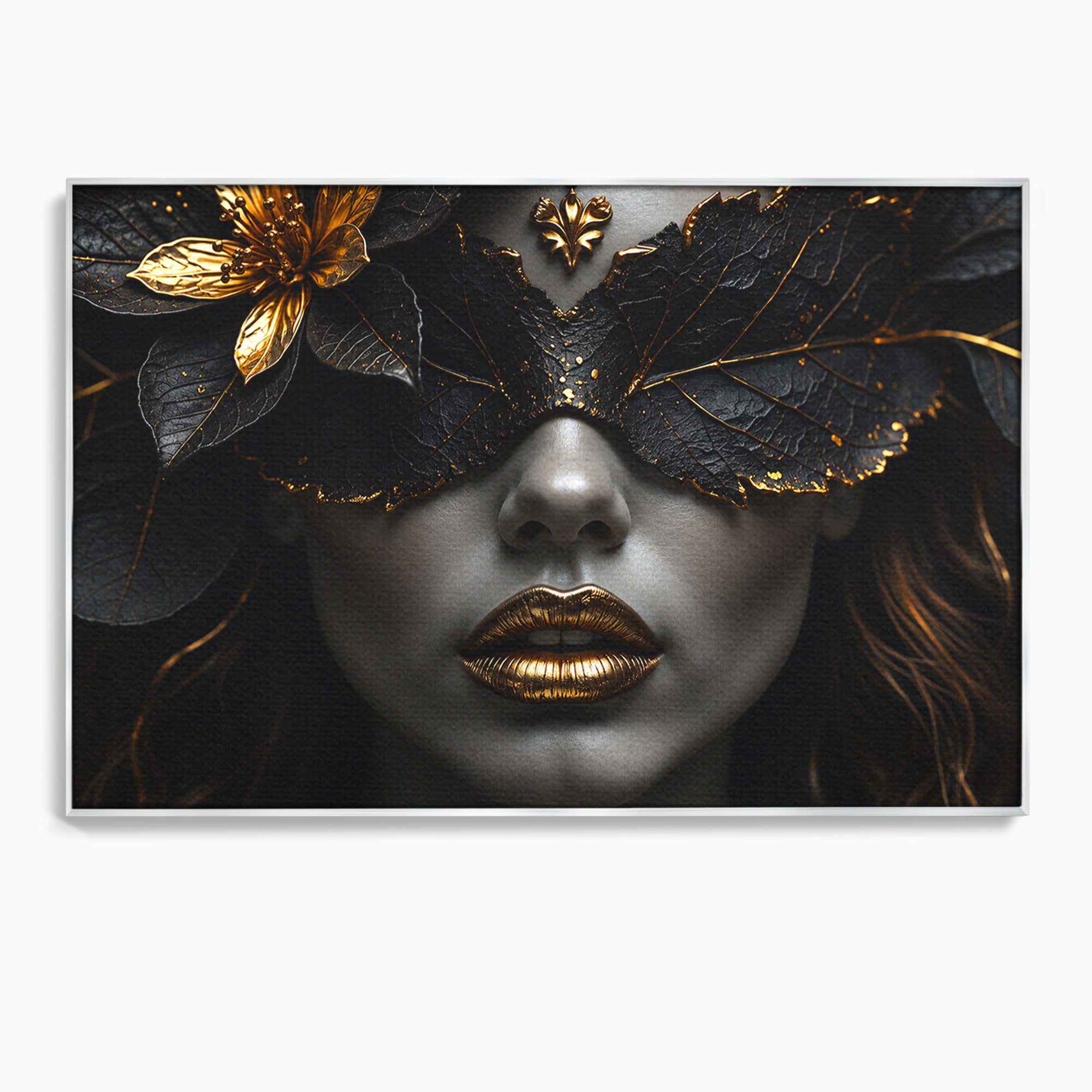 Tablou Canvas Premium LuxCanva® G1298, Misterul Auriu, Portret, Mister, Eleganta, Dormitor, Living, Culori Vibrante
