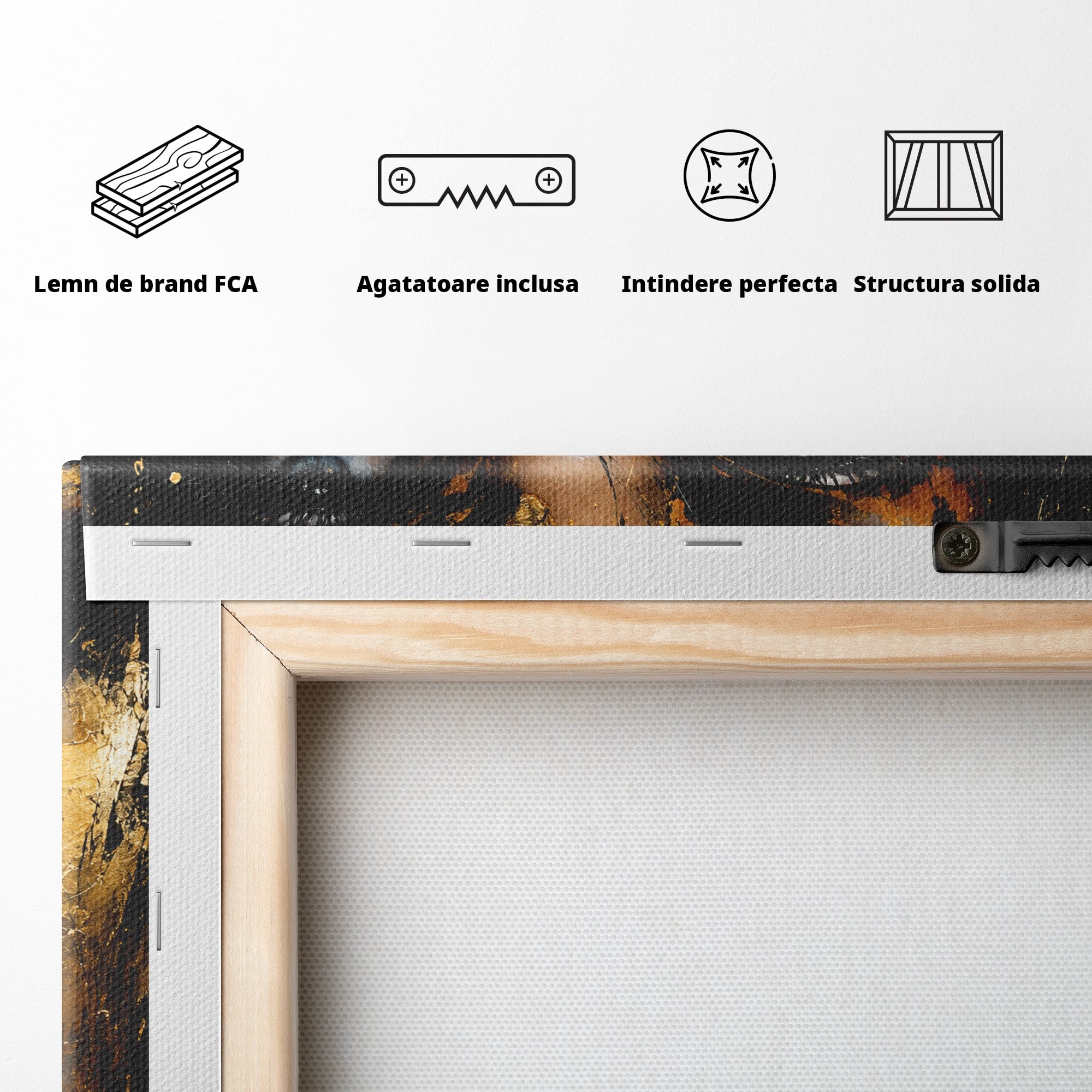 Tablou Canvas Premium LuxCanva® G1299, Portretul Aurit, Portret, Femeie, Arta Abstracta, Emotie, Dormitor, Culori Vibrante