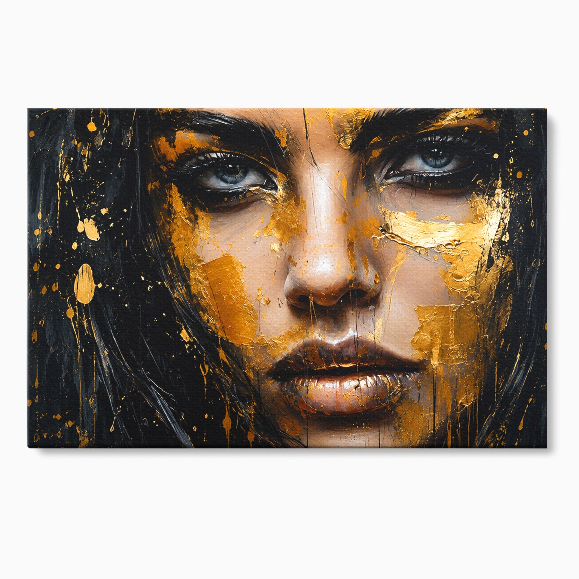 Tablou Canvas Premium LuxCanva® G1299, Portretul Aurit, Portret, Femeie, Arta Abstracta, Emotie, Dormitor, Culori Vibrante