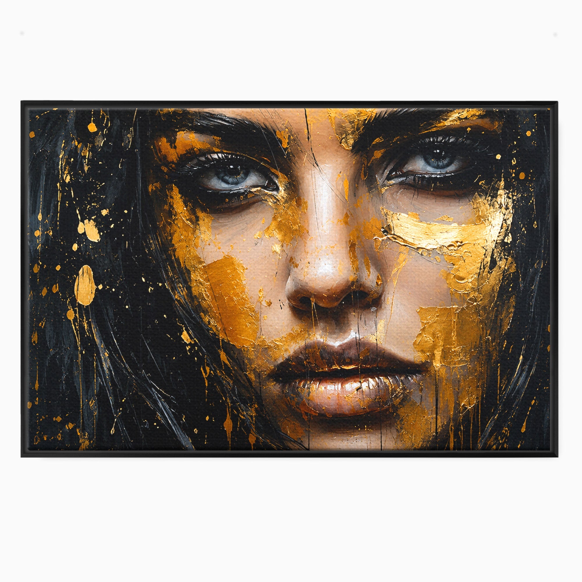 Tablou Canvas Premium LuxCanva® G1299, Portretul Aurit, Portret, Femeie, Arta Abstracta, Emotie, Dormitor, Culori Vibrante