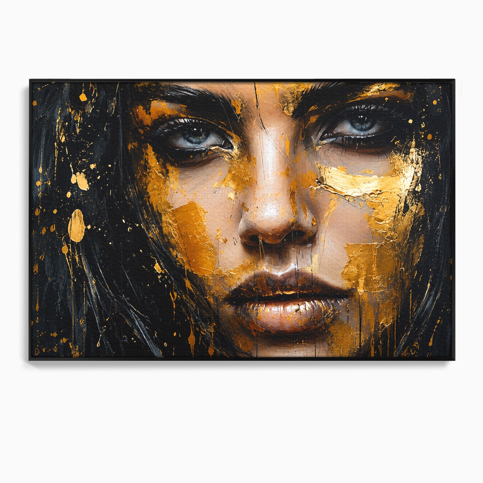 Tablou Canvas Premium LuxCanva® G1299, Portretul Aurit, Portret, Femeie, Arta Abstracta, Emotie, Dormitor, Culori Vibrante