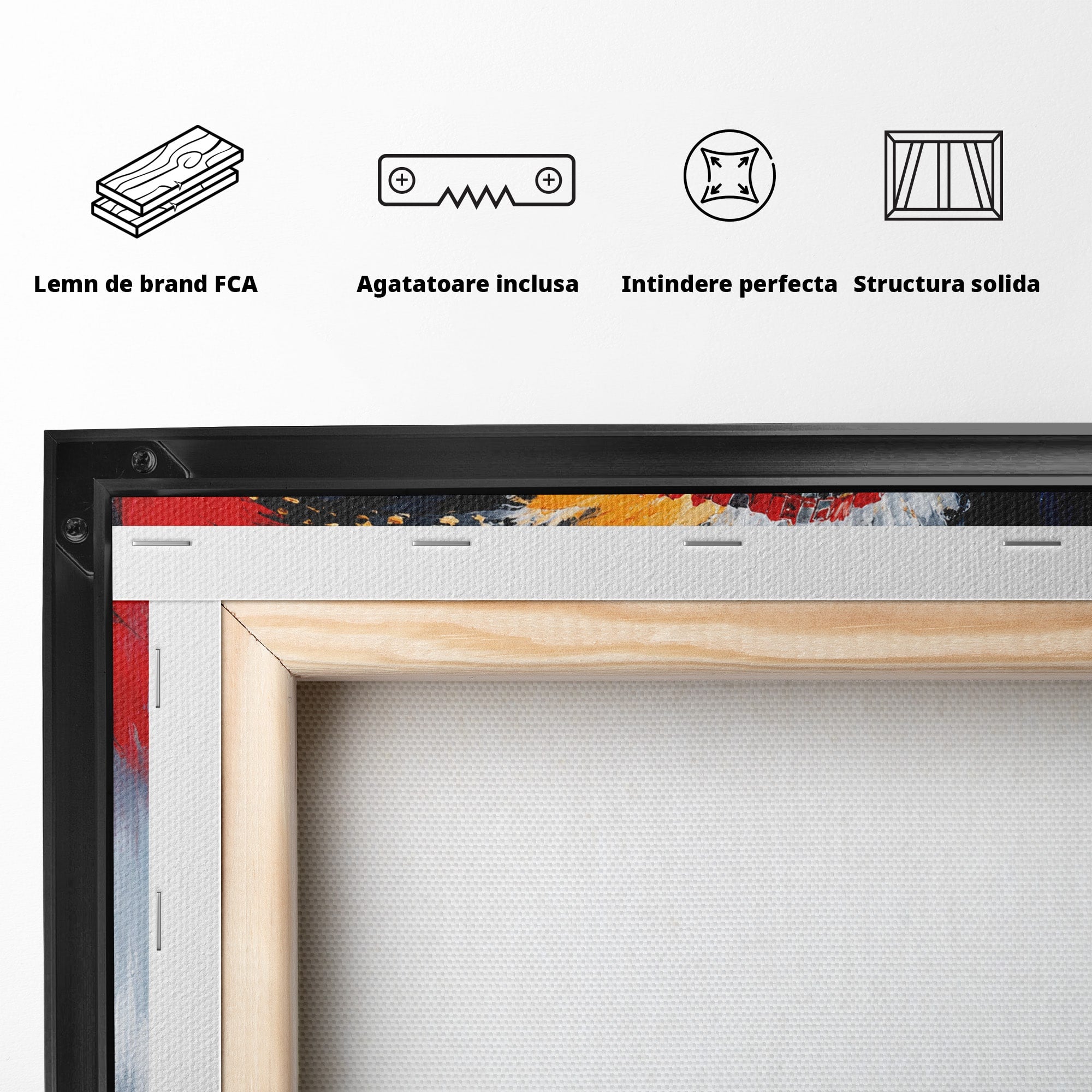 Tablou Canvas Premium LuxCanva® G1300, Femeie Cu Pene Colorate, Femeie, Portret, Pene, Exotic, Living, Culori Vibrante