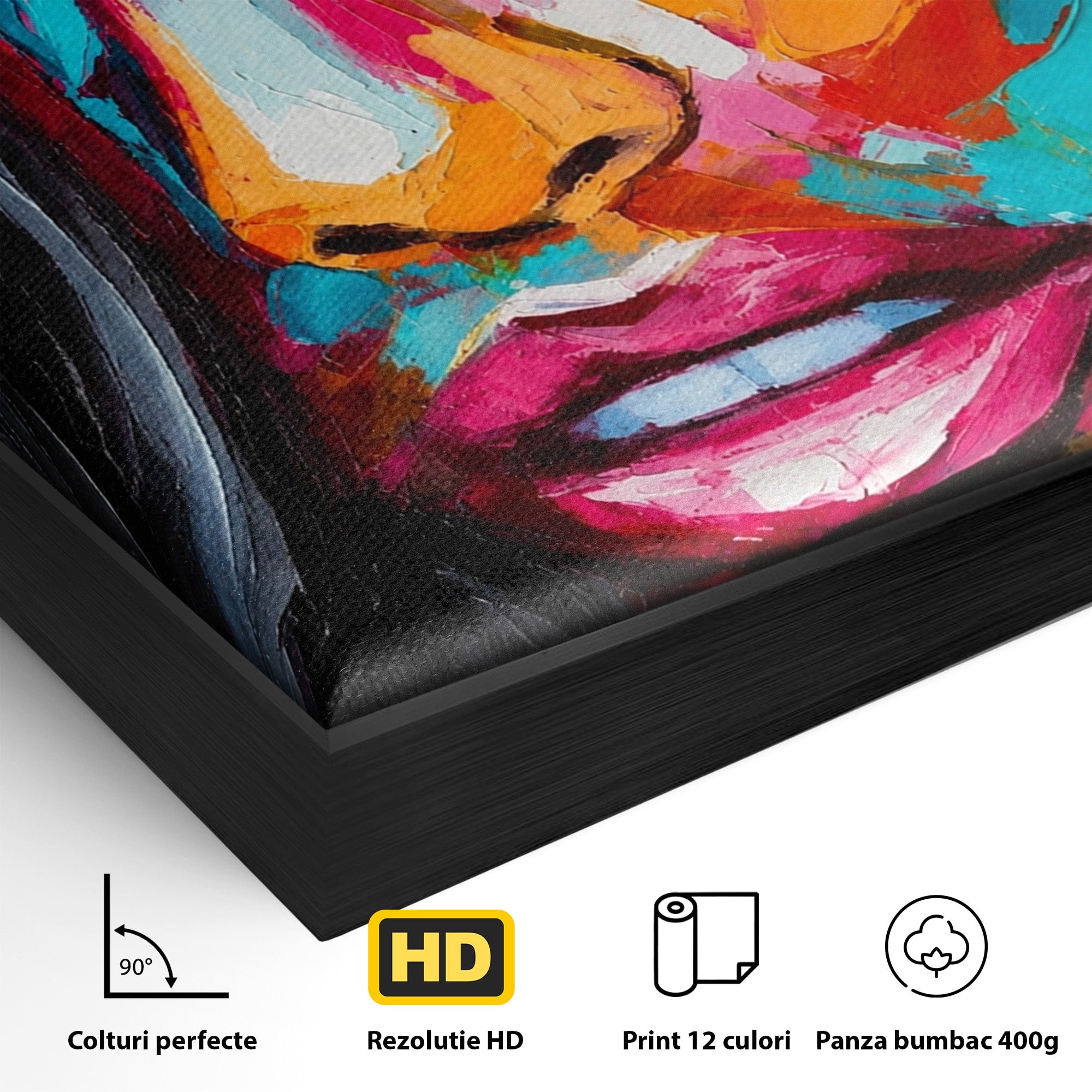 Tablou Canvas Premium LuxCanva® GL1065, Privire Hipnotica, Portret, Abstract, Femeie, Living, Dormitor, Culori Vibrante
