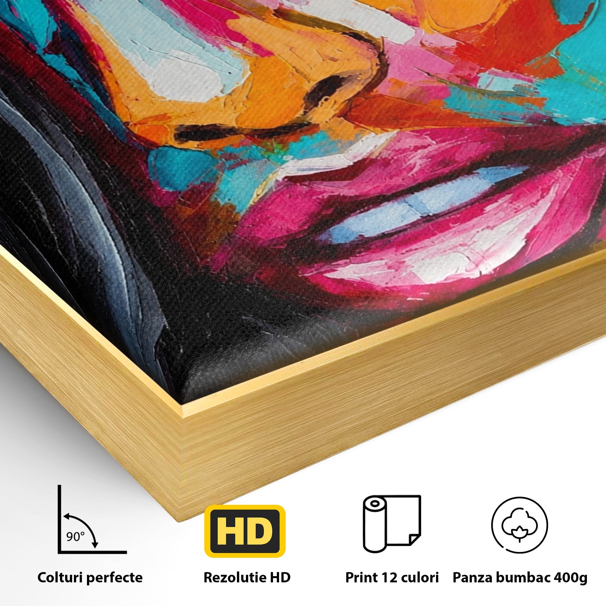 Tablou Canvas Premium LuxCanva® GL1065, Privire Hipnotica, Portret, Abstract, Femeie, Living, Dormitor, Culori Vibrante