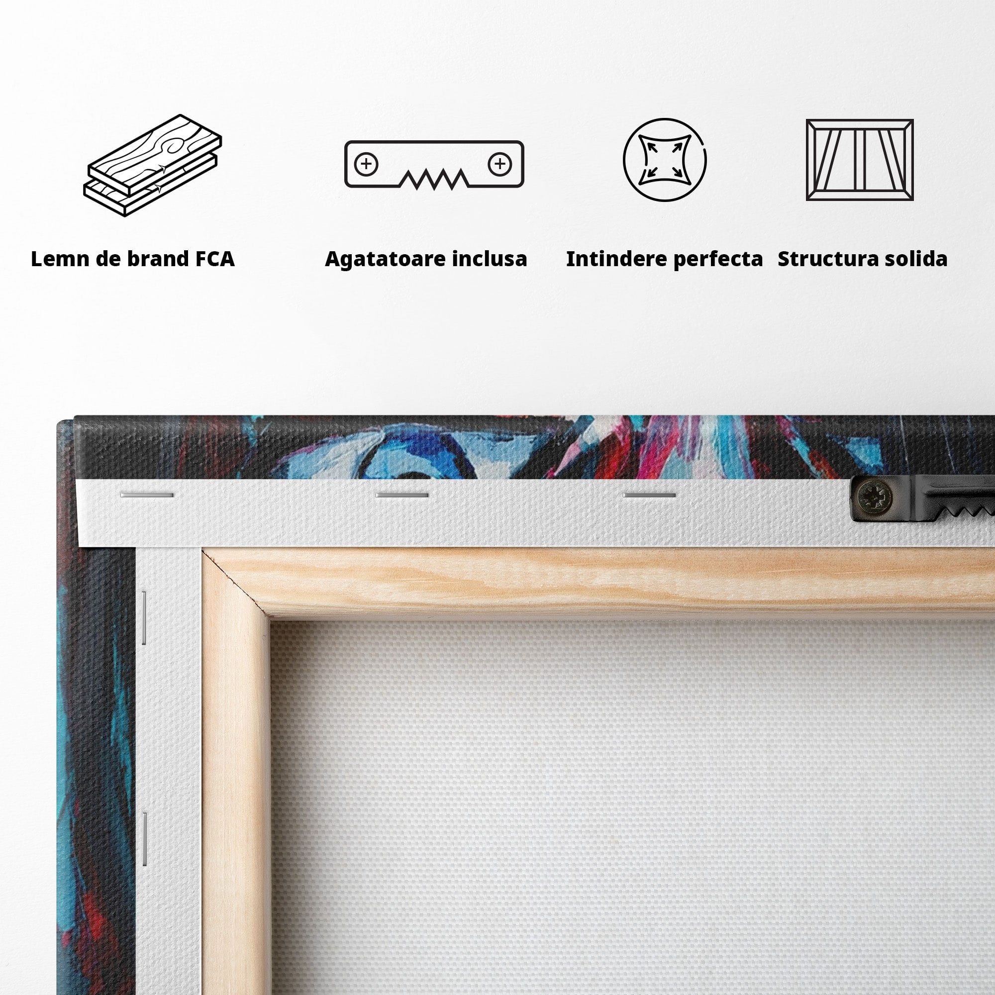 Tablou Canvas Premium LuxCanva® GL1065, Privire Hipnotica, Portret, Abstract, Femeie, Living, Dormitor, Culori Vibrante