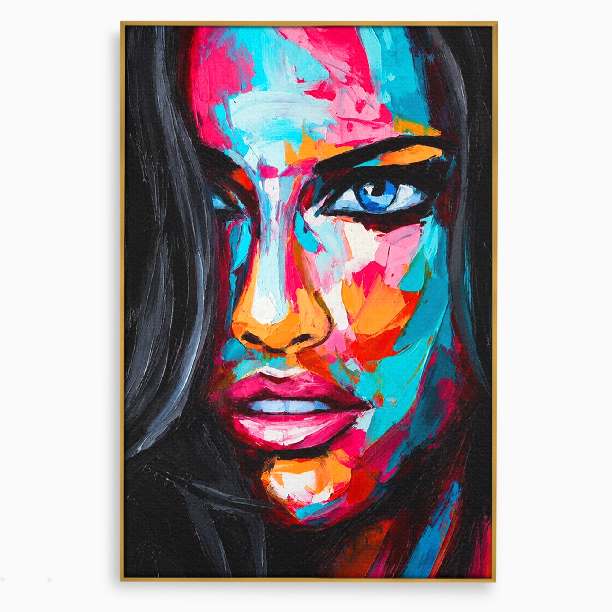 Tablou Canvas Premium LuxCanva® GL1065, Privire Hipnotica, Portret, Abstract, Femeie, Living, Dormitor, Culori Vibrante
