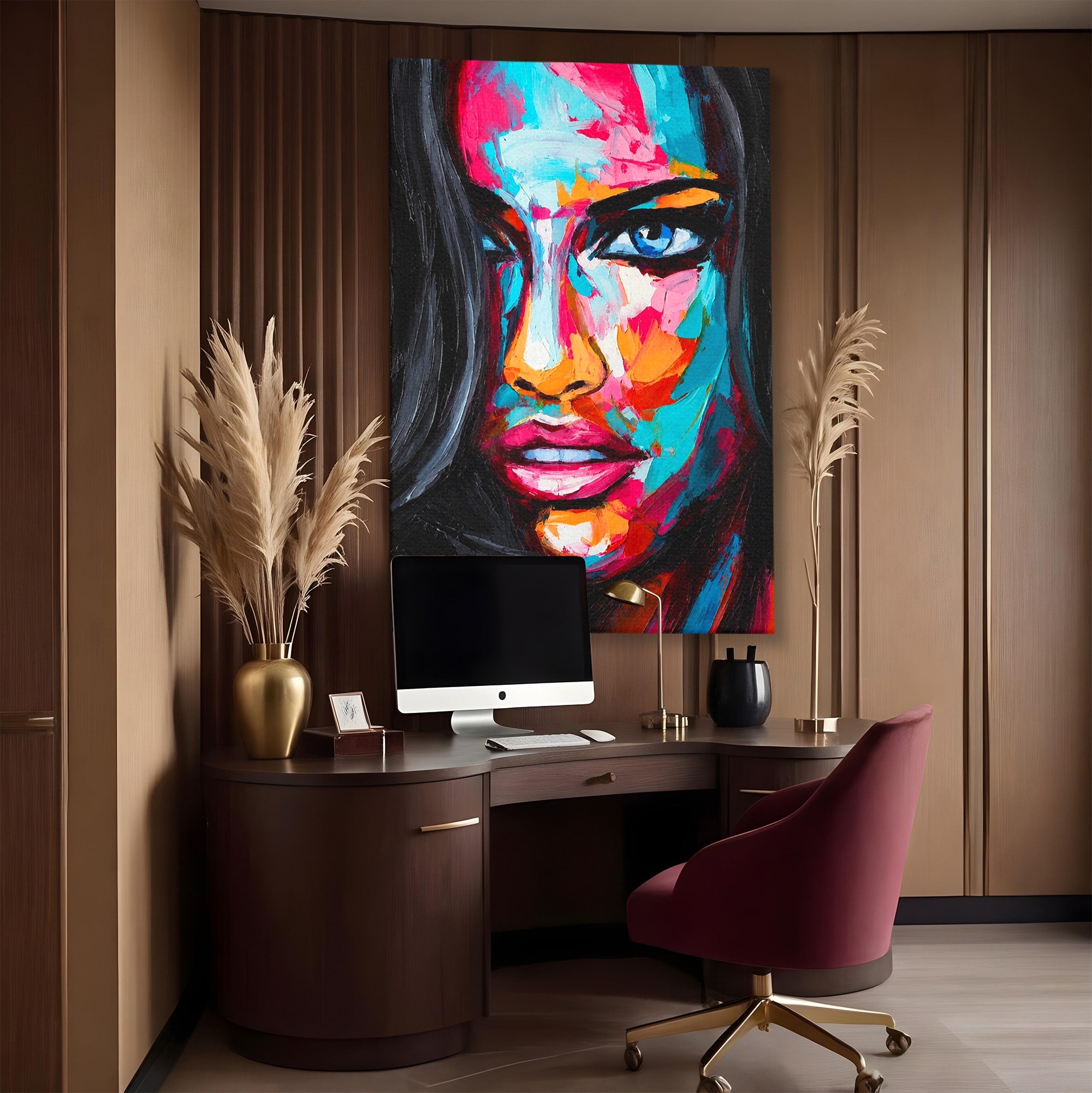 Tablou Canvas Premium LuxCanva® GL1065, Privire Hipnotica, Portret, Abstract, Femeie, Living, Dormitor, Culori Vibrante