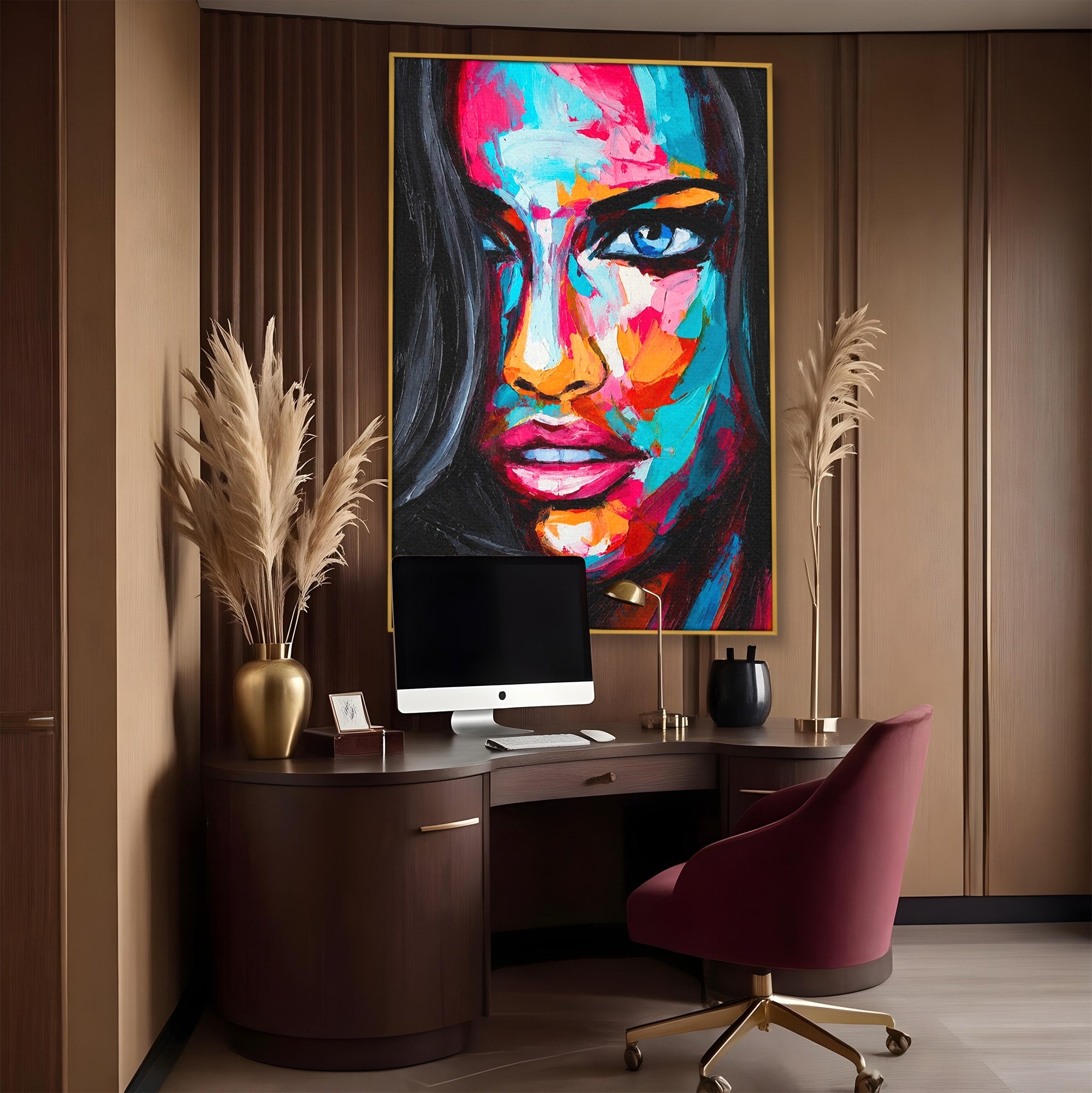 Tablou Canvas Premium LuxCanva® GL1065, Privire Hipnotica, Portret, Abstract, Femeie, Living, Dormitor, Culori Vibrante