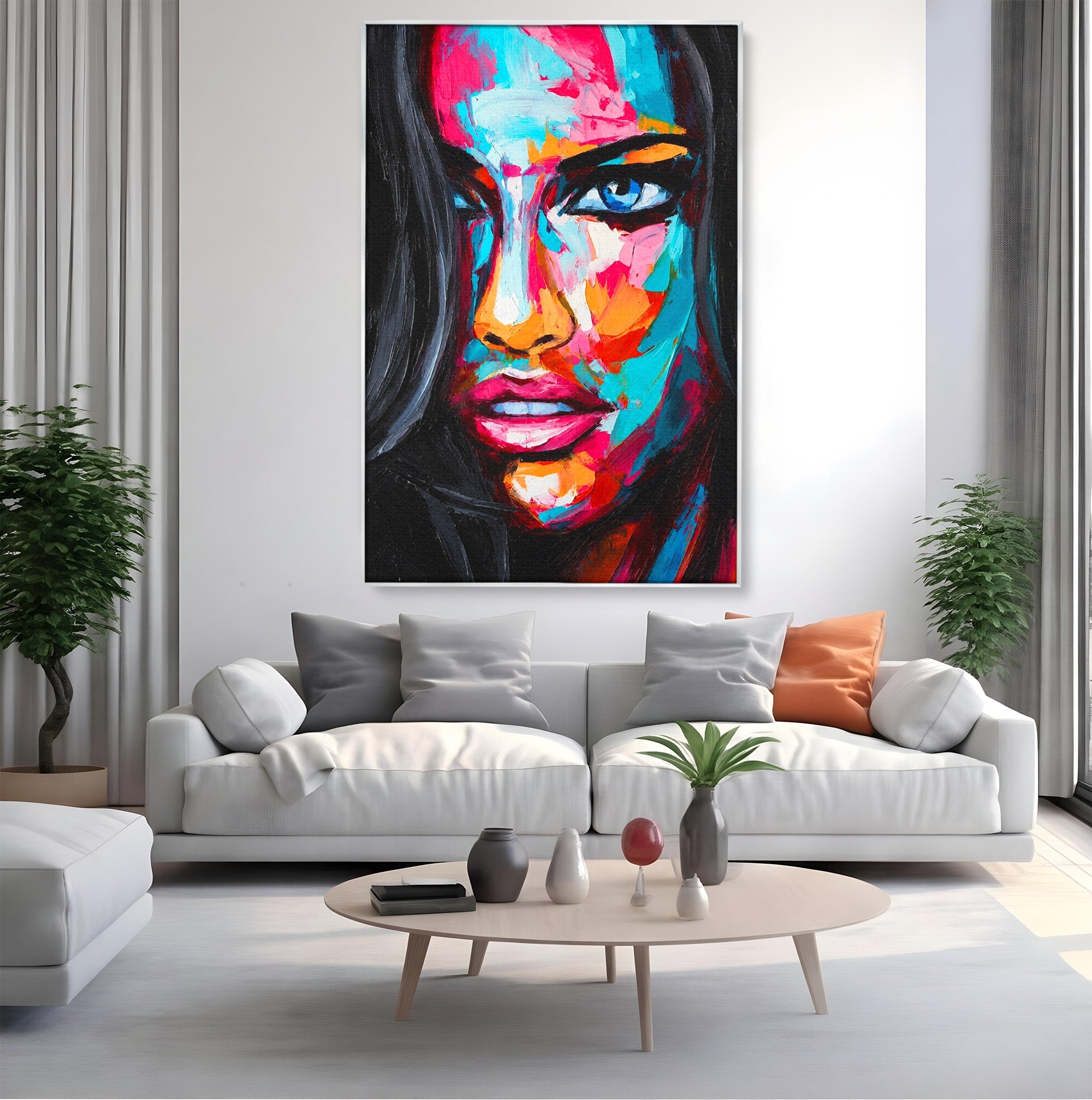 Tablou Canvas Premium LuxCanva® GL1065, Privire Hipnotica, Portret, Abstract, Femeie, Living, Dormitor, Culori Vibrante