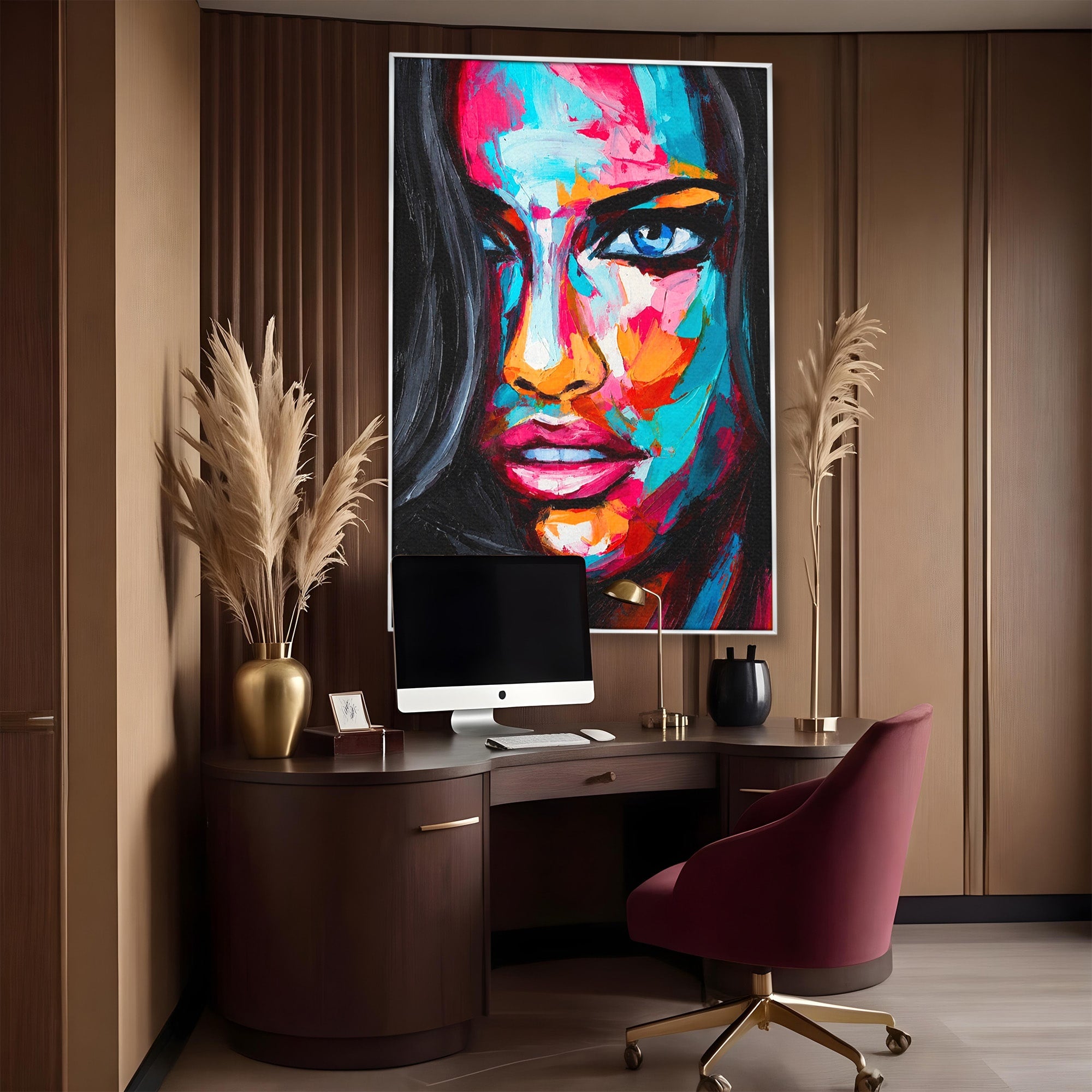 Tablou Canvas Premium LuxCanva® GL1065, Privire Hipnotica, Portret, Abstract, Femeie, Living, Dormitor, Culori Vibrante