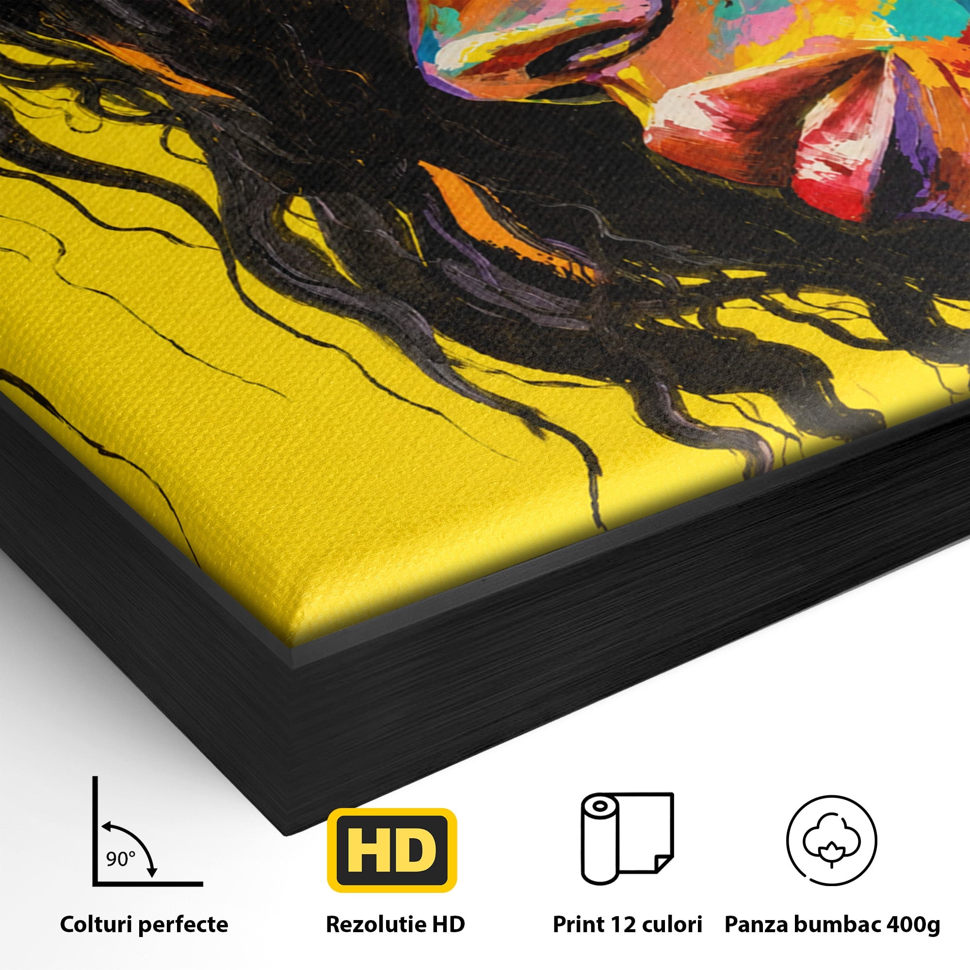 Tablou Canvas Premium LuxCanva® GL1066, Portret In Lumini, Portret, Femeie, Abstract, Arta, Living, Culori Vibrante
