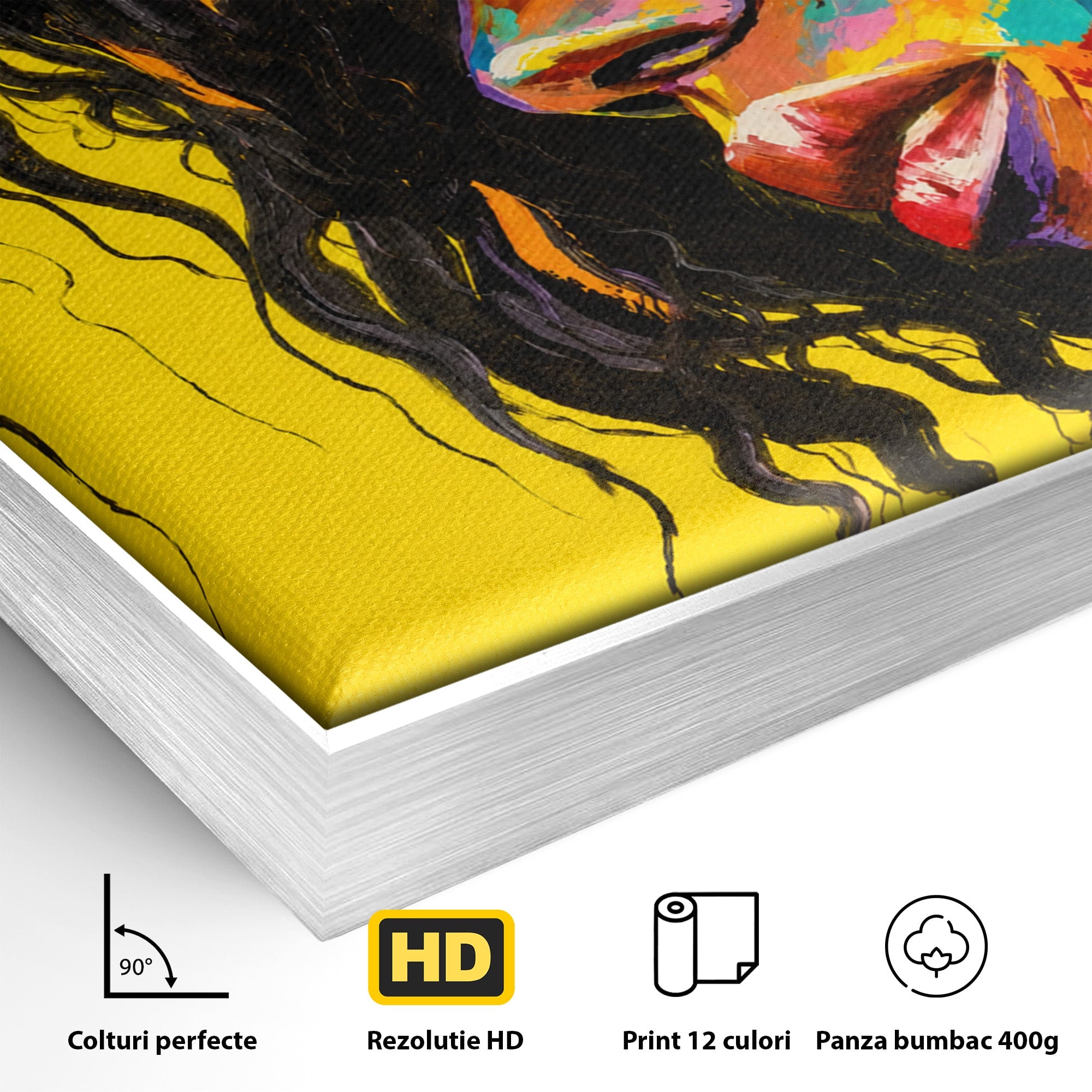 Tablou Canvas Premium LuxCanva® GL1066, Portret In Lumini, Portret, Femeie, Abstract, Arta, Living, Culori Vibrante