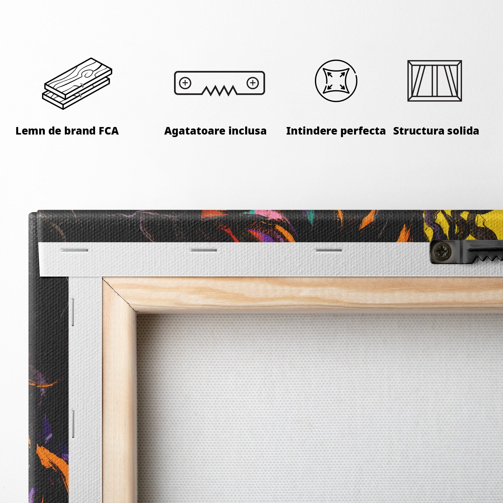 Tablou Canvas Premium LuxCanva® GL1066, Portret In Lumini, Portret, Femeie, Abstract, Arta, Living, Culori Vibrante