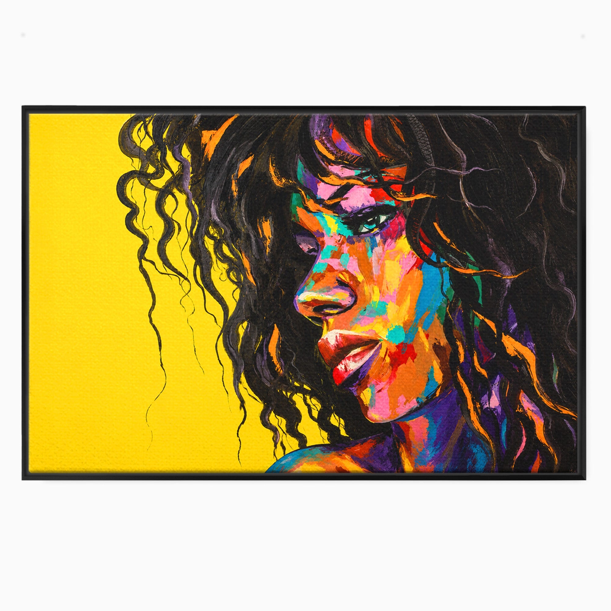 Tablou Canvas Premium LuxCanva® GL1066, Portret In Lumini, Portret, Femeie, Abstract, Arta, Living, Culori Vibrante