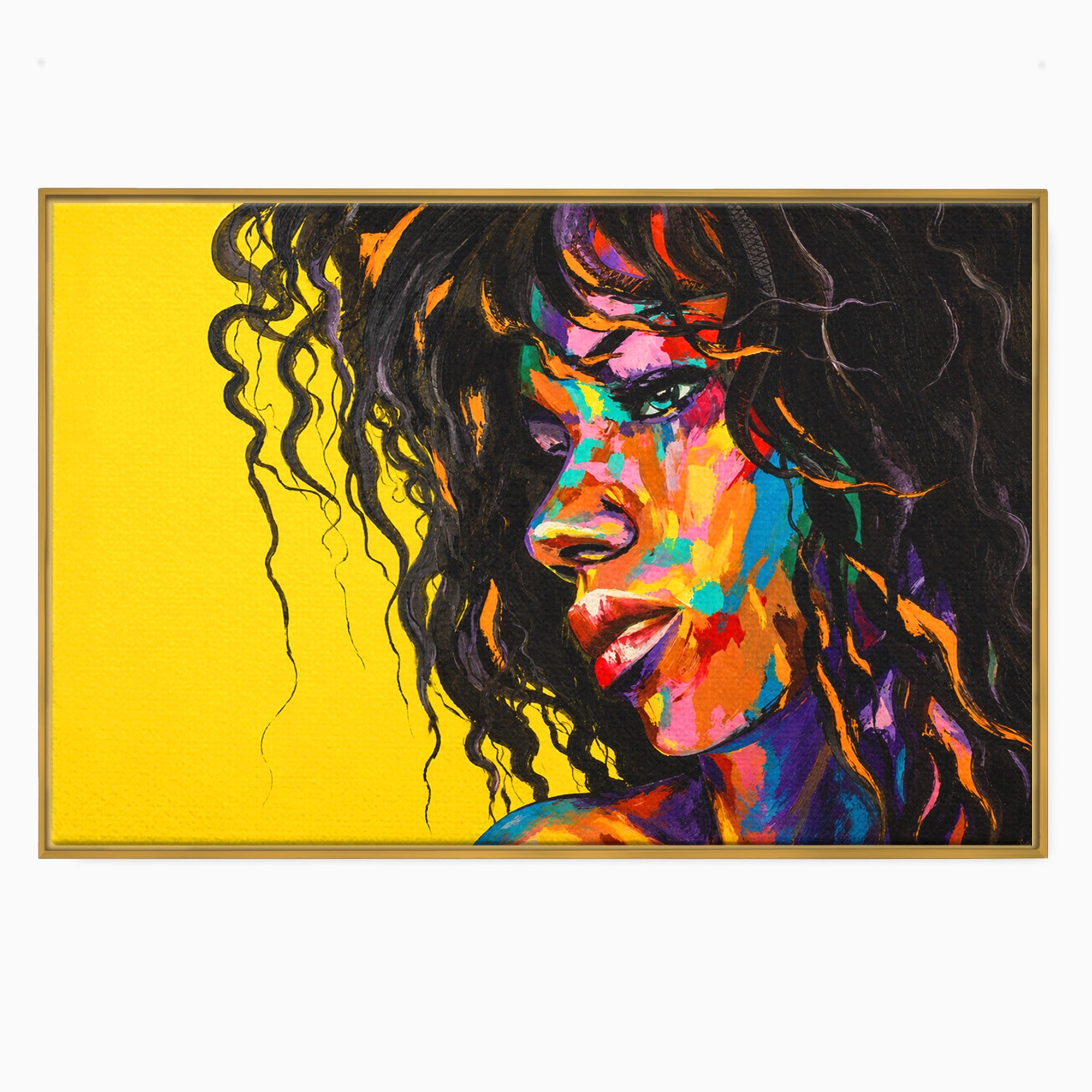 Tablou Canvas Premium LuxCanva® GL1066, Portret In Lumini, Portret, Femeie, Abstract, Arta, Living, Culori Vibrante