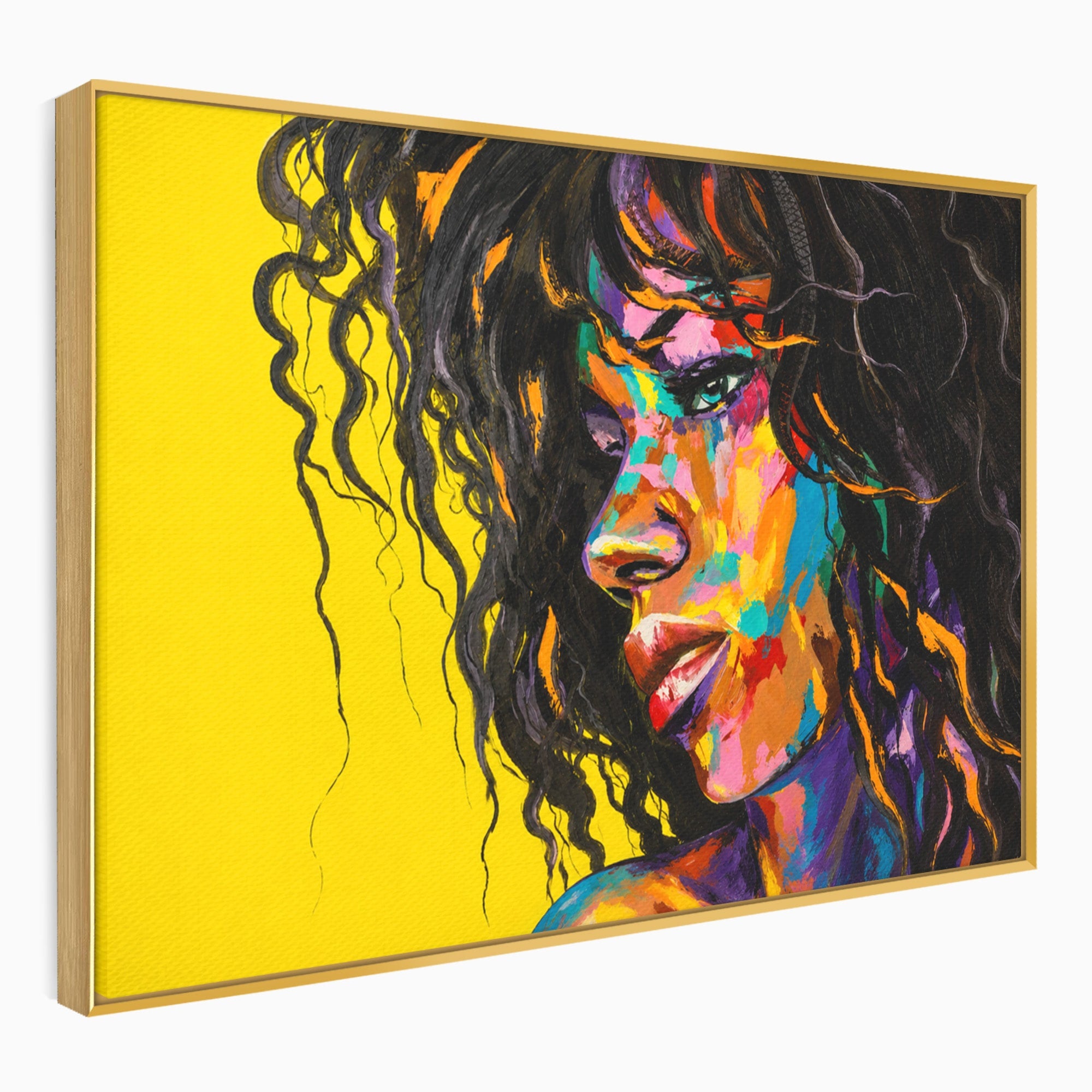 Tablou Canvas Premium LuxCanva® GL1066, Portret In Lumini, Portret, Femeie, Abstract, Arta, Living, Culori Vibrante
