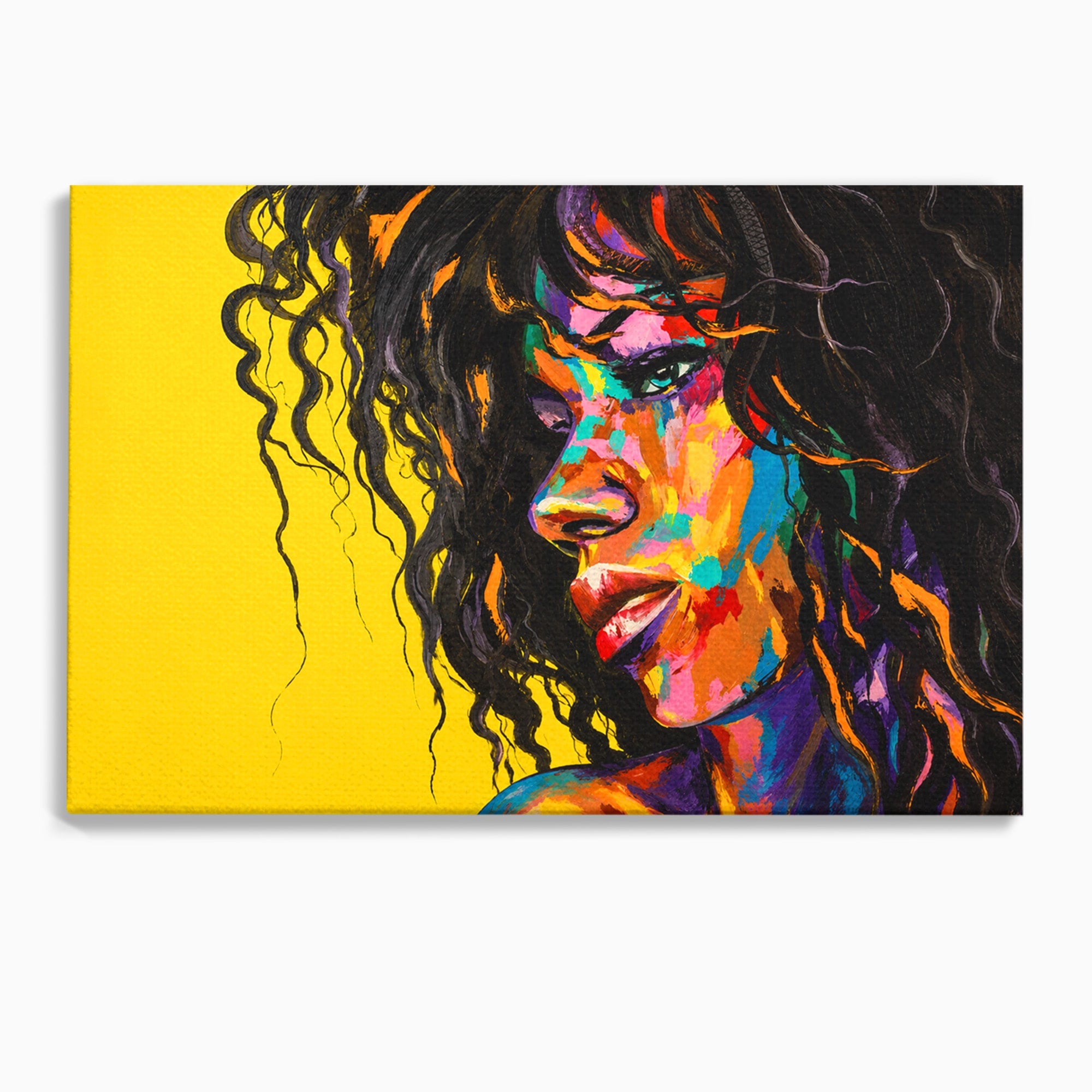 Tablou Canvas Premium LuxCanva® GL1066, Portret In Lumini, Portret, Femeie, Abstract, Arta, Living, Culori Vibrante