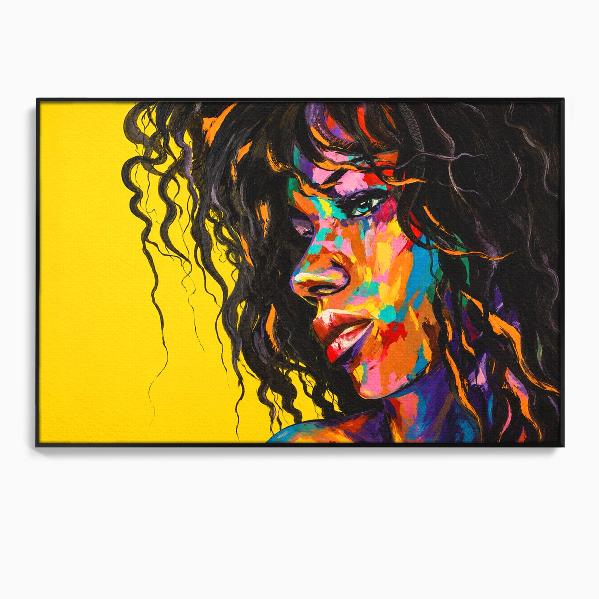 Tablou Canvas Premium LuxCanva® GL1066, Portret In Lumini, Portret, Femeie, Abstract, Arta, Living, Culori Vibrante