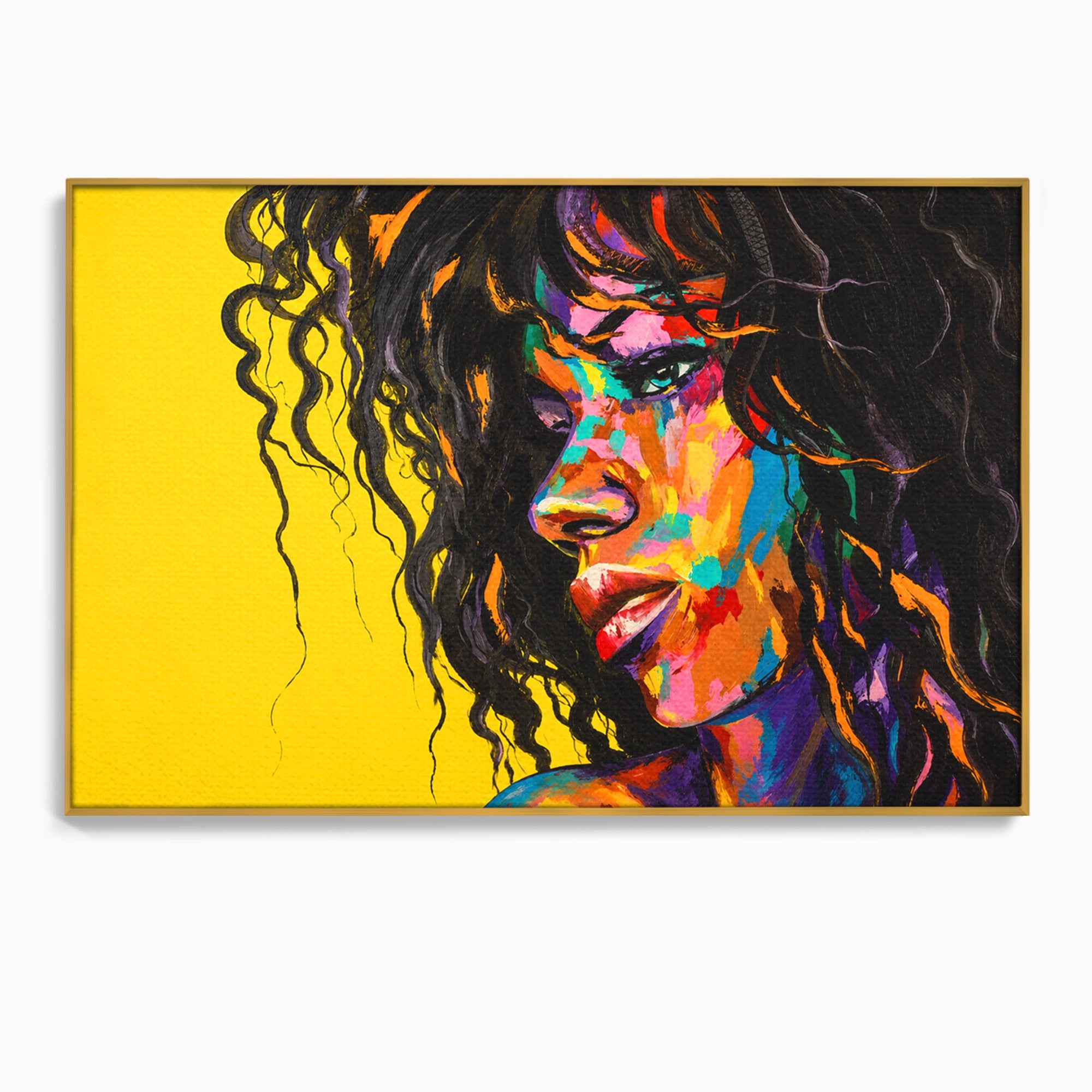 Tablou Canvas Premium LuxCanva® GL1066, Portret In Lumini, Portret, Femeie, Abstract, Arta, Living, Culori Vibrante
