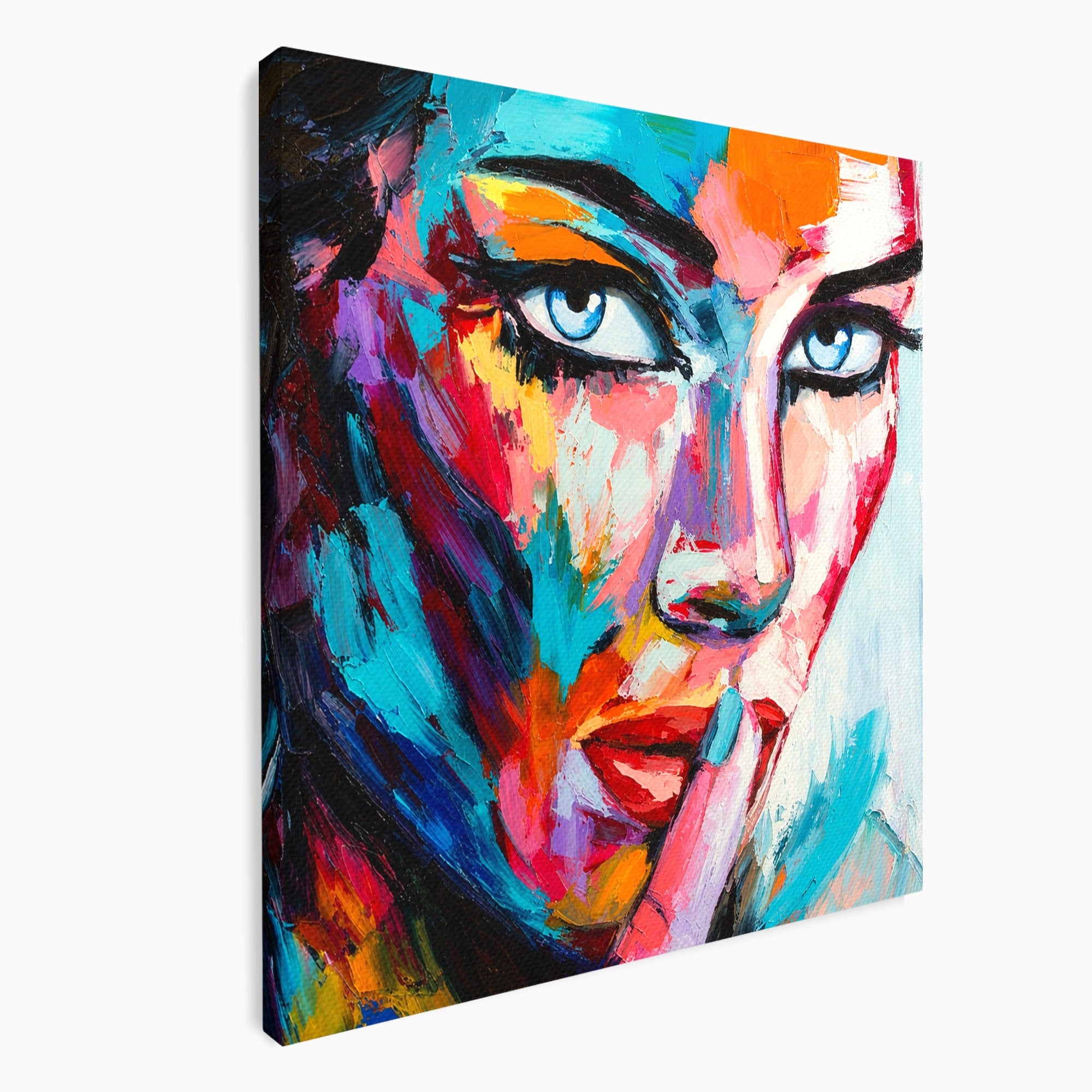 Tablou Canvas Premium LuxCanva® GL1067, Tacerea Vorbeste, Femeie, Portret, Abstract, Contemplatie, Living, Culori Vibrante