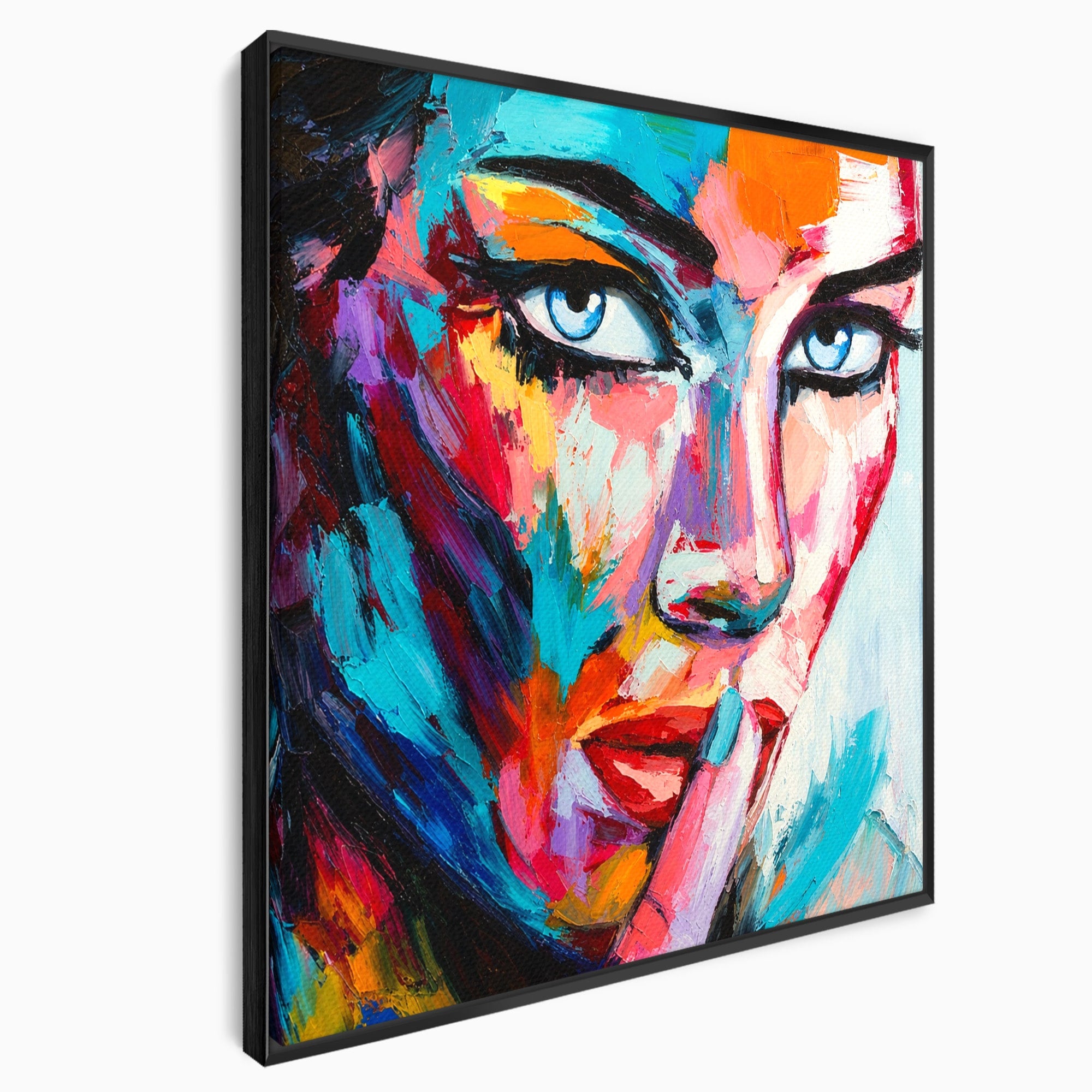 Tablou Canvas Premium LuxCanva® GL1067, Tacerea Vorbeste, Femeie, Portret, Abstract, Contemplatie, Living, Culori Vibrante